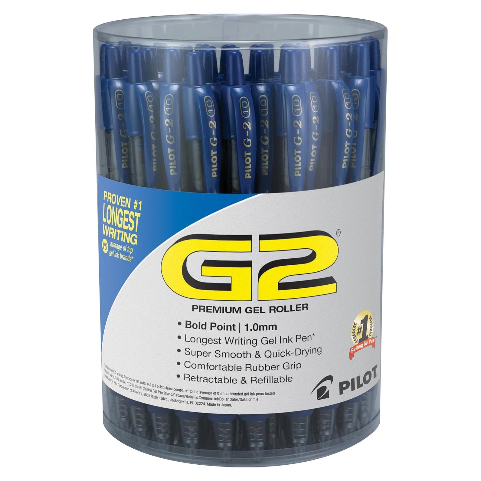 Bolígrafos de Gel PILOT G2 Retráctiles 1 mm Tinta Azul Paquete 36