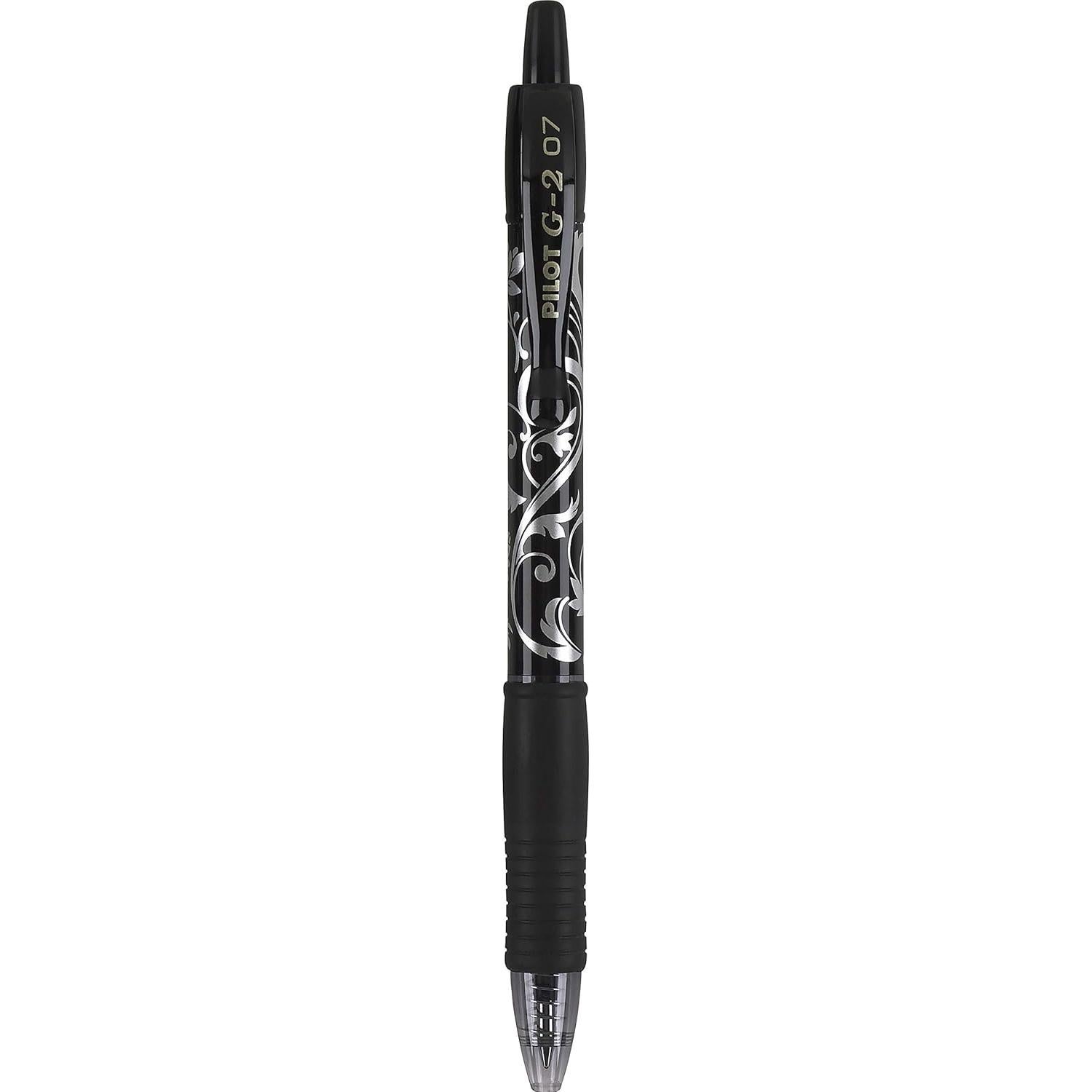 Bolígrafos de Gel Pilot G2, Punta Fina 0.7 mm, Negro, Paquete de 5