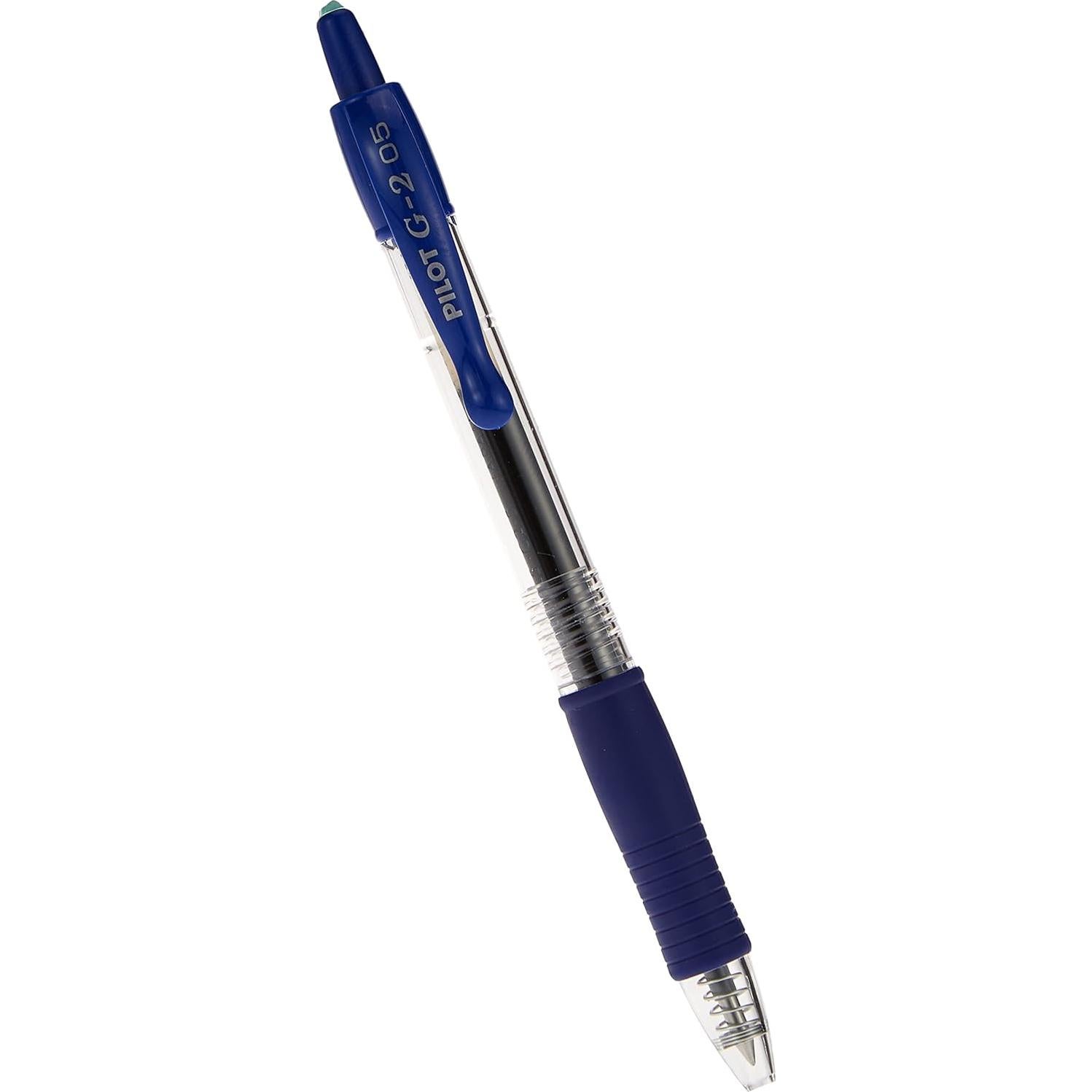 Bolígrafos de Gel Pilot G2, Punta Extra Fina 0.5 mm, Azul, 12 Unidades