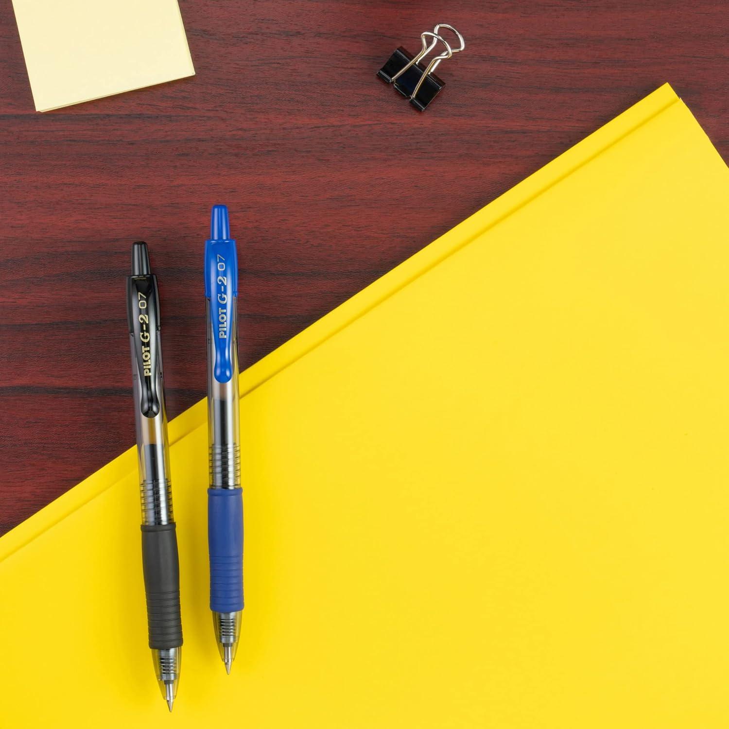 Bolígrafos de Gel Pilot G2, Punta Fina 0.7 mm, Azul, Paquete de 14