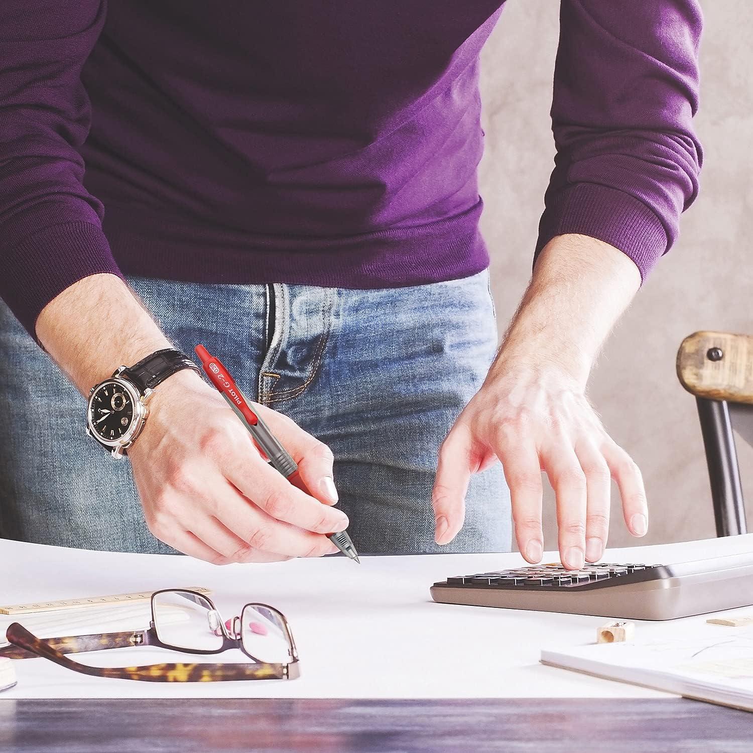 Bolígrafos de Gel Pilot G2, Punta Fina 0.38 mm, Paquete de 4