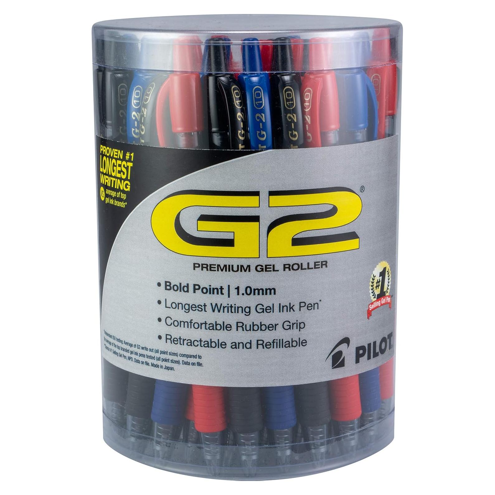 Bolígrafos de Gel Pilot G2, Punta Gruesa 1 mm, 36 Unidades