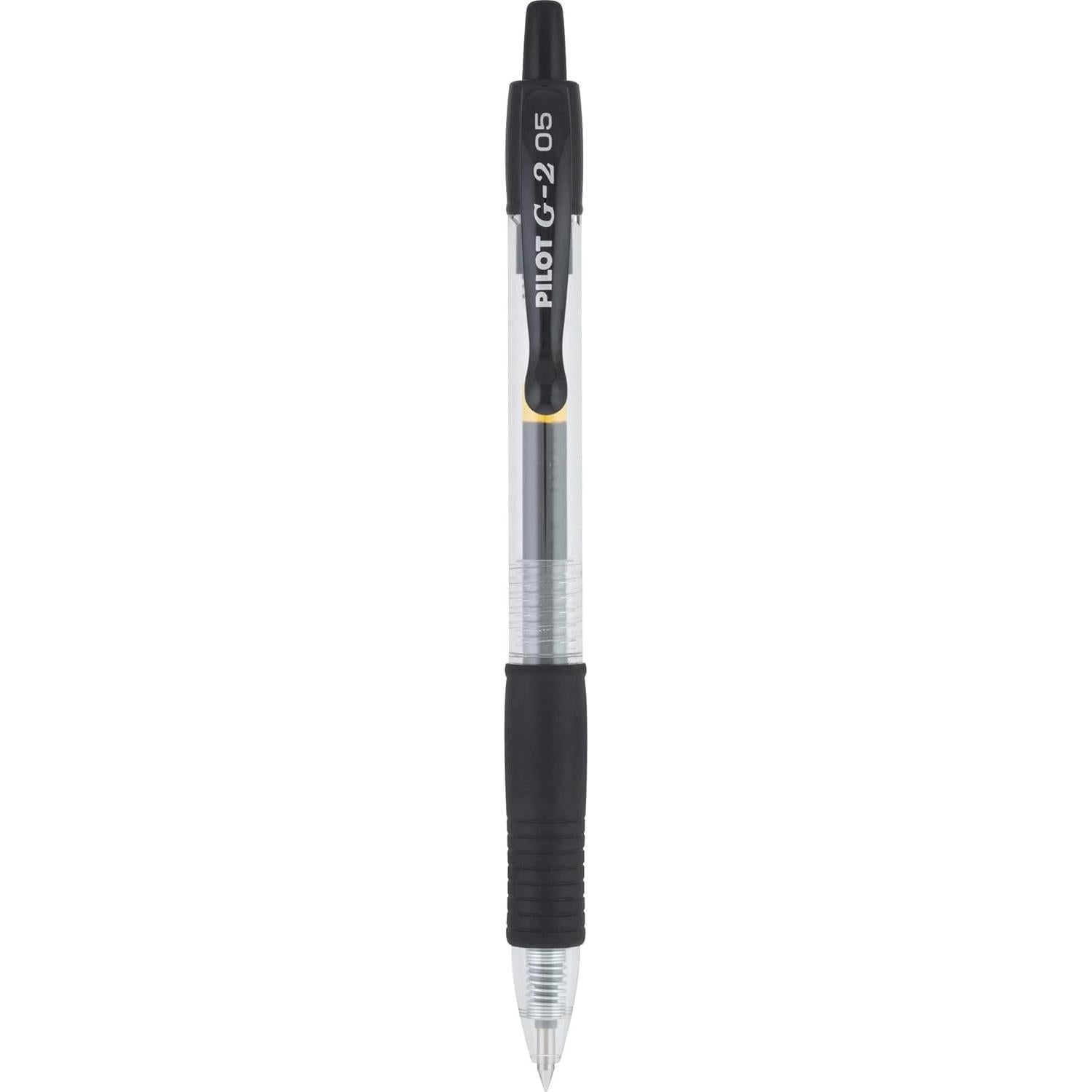 Bolígrafos de Gel Pilot G2, Punta Extra Fina 0.5 mm, 8 Pzs, Negro