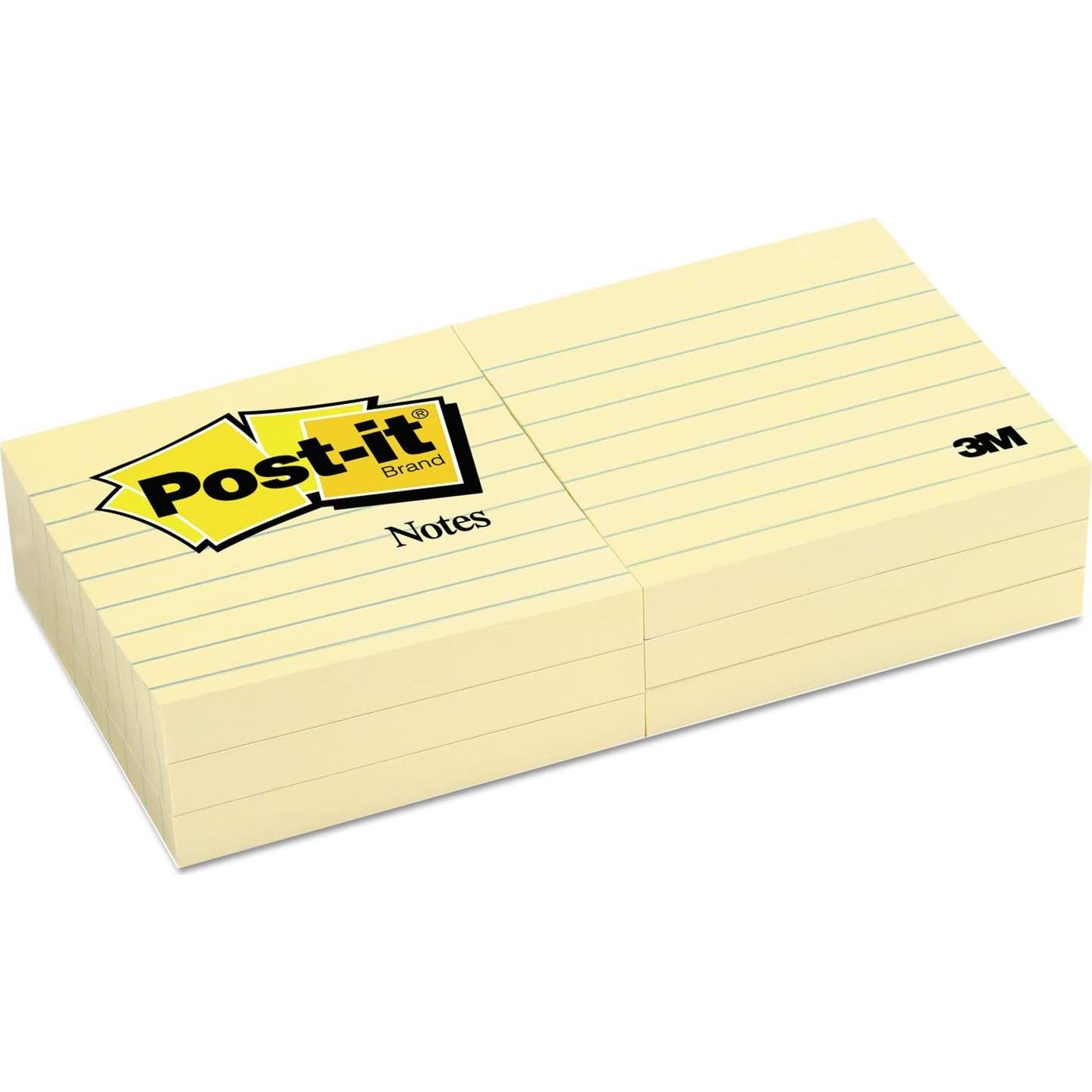 Notas Adhesivas Rayadas Post-it 7.6x7.6 cm Amarillo 6 Blocs