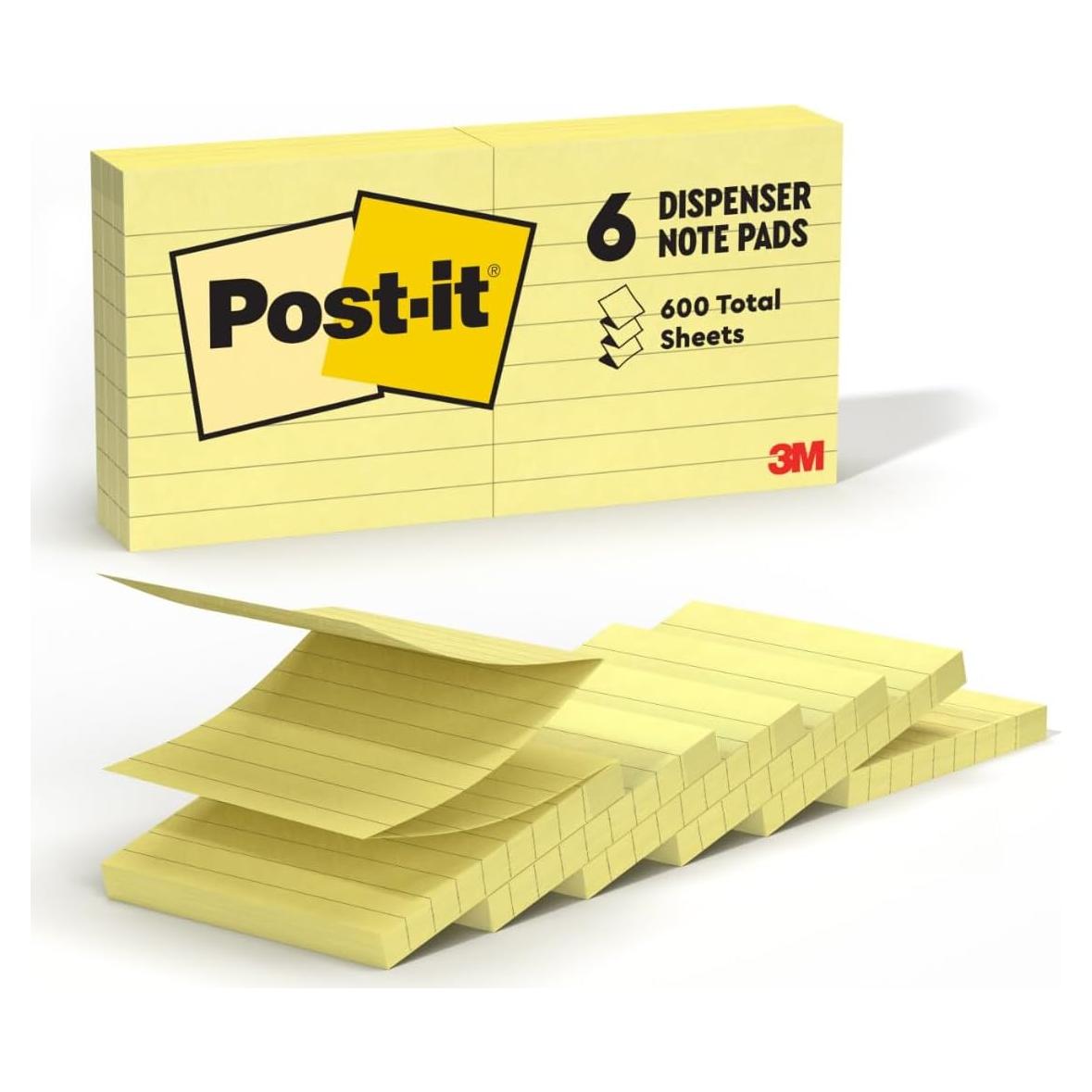 Dispensador de Notas Post-it 7.62x7.62 cm Amarillo Canario 6 Bloc