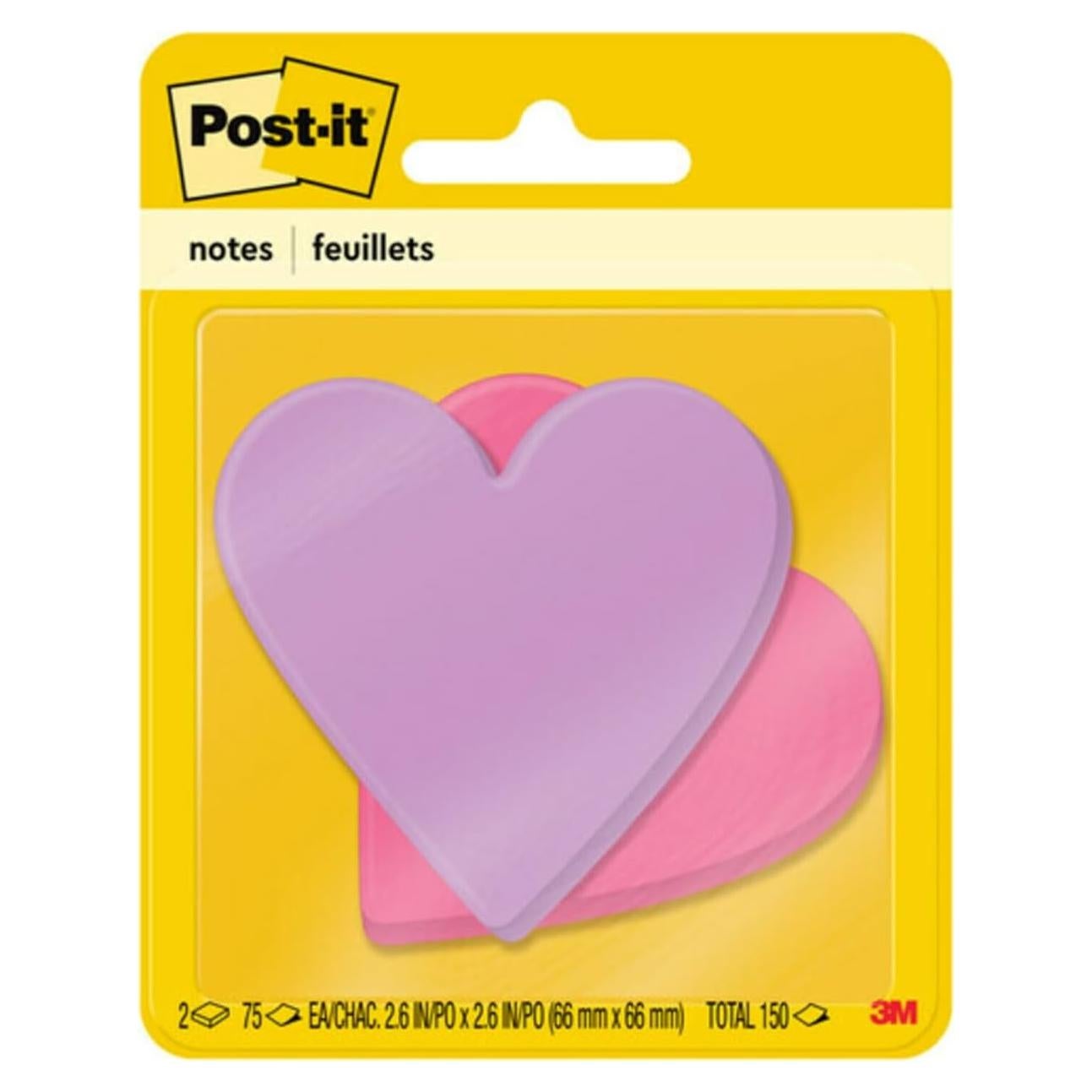 Notas Post-it Súper Adhesivas Corazón 7.6x7.6cm 2 Blocs