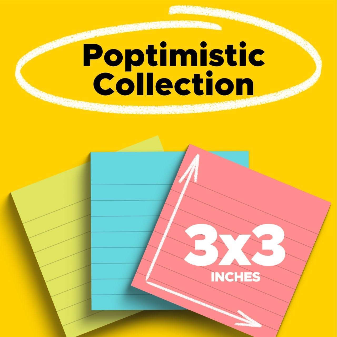Notas Post-it Poptimista 7.62x7.62 cm 6 blocs colores brillantes