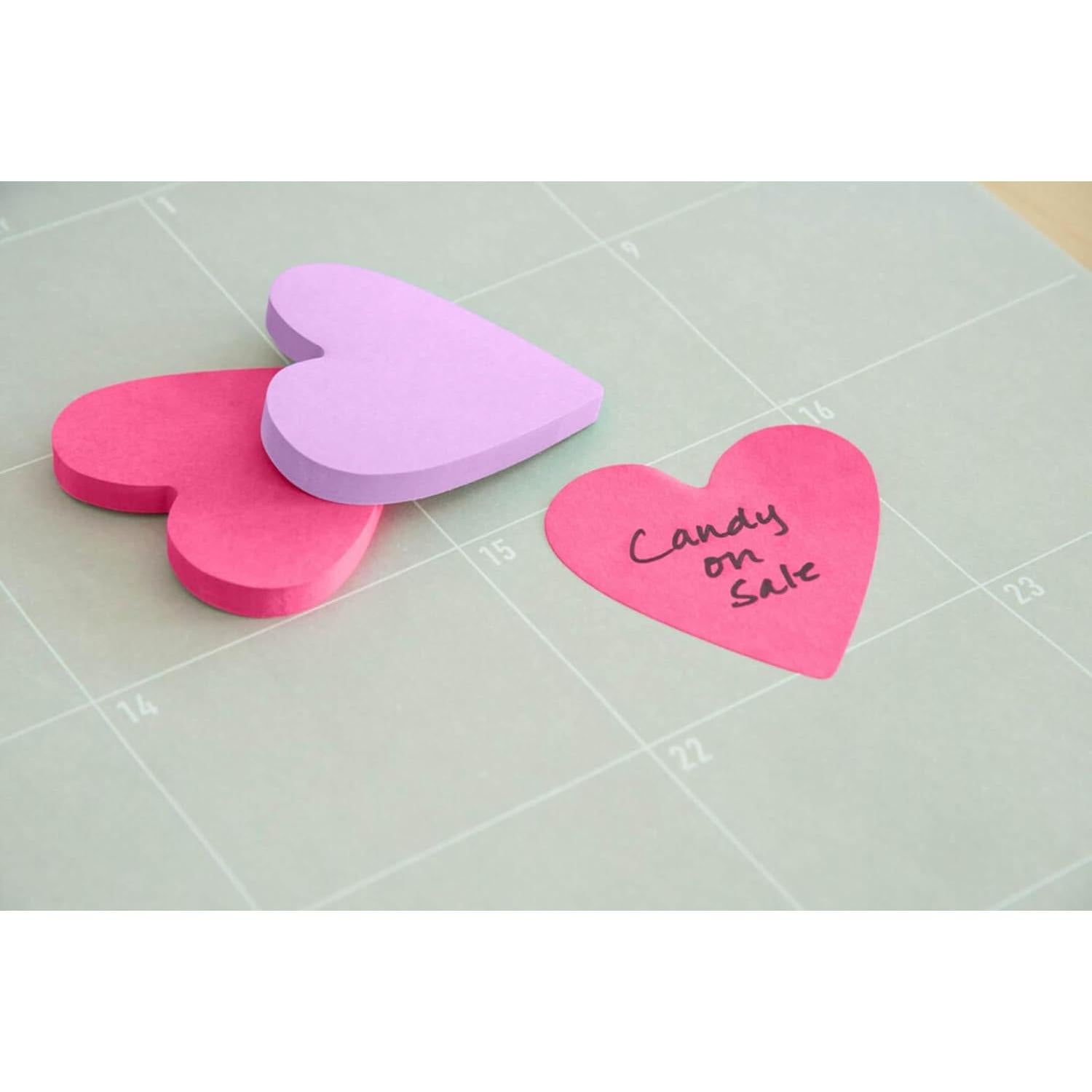 Notas Post-it Corazón 7.4x7.1 cm 2 Bloc 75 Hojas Rosa Fucsia