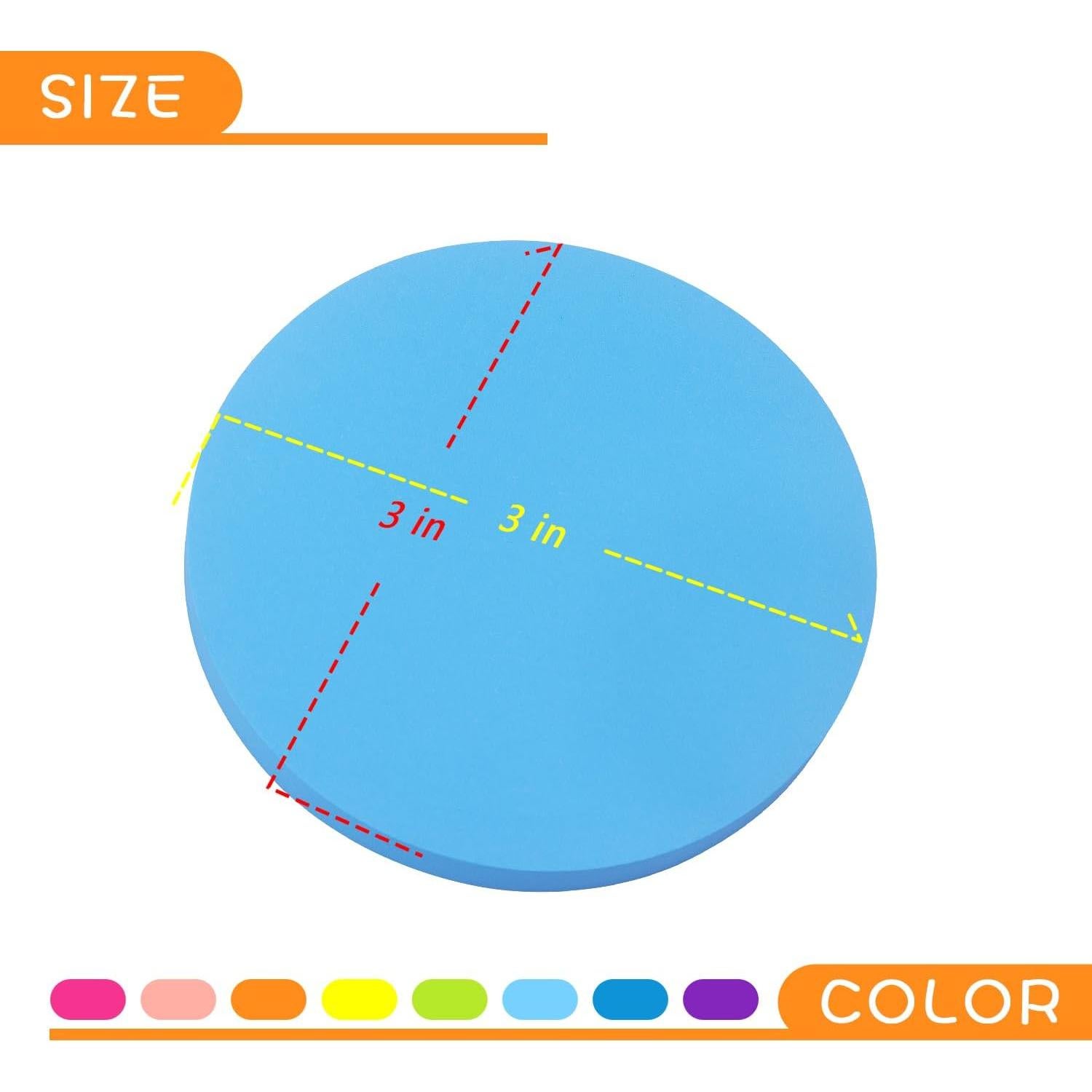 Notas Adhesivas Redondas SIMONA 8 Colores Brillantes 75 Hojas