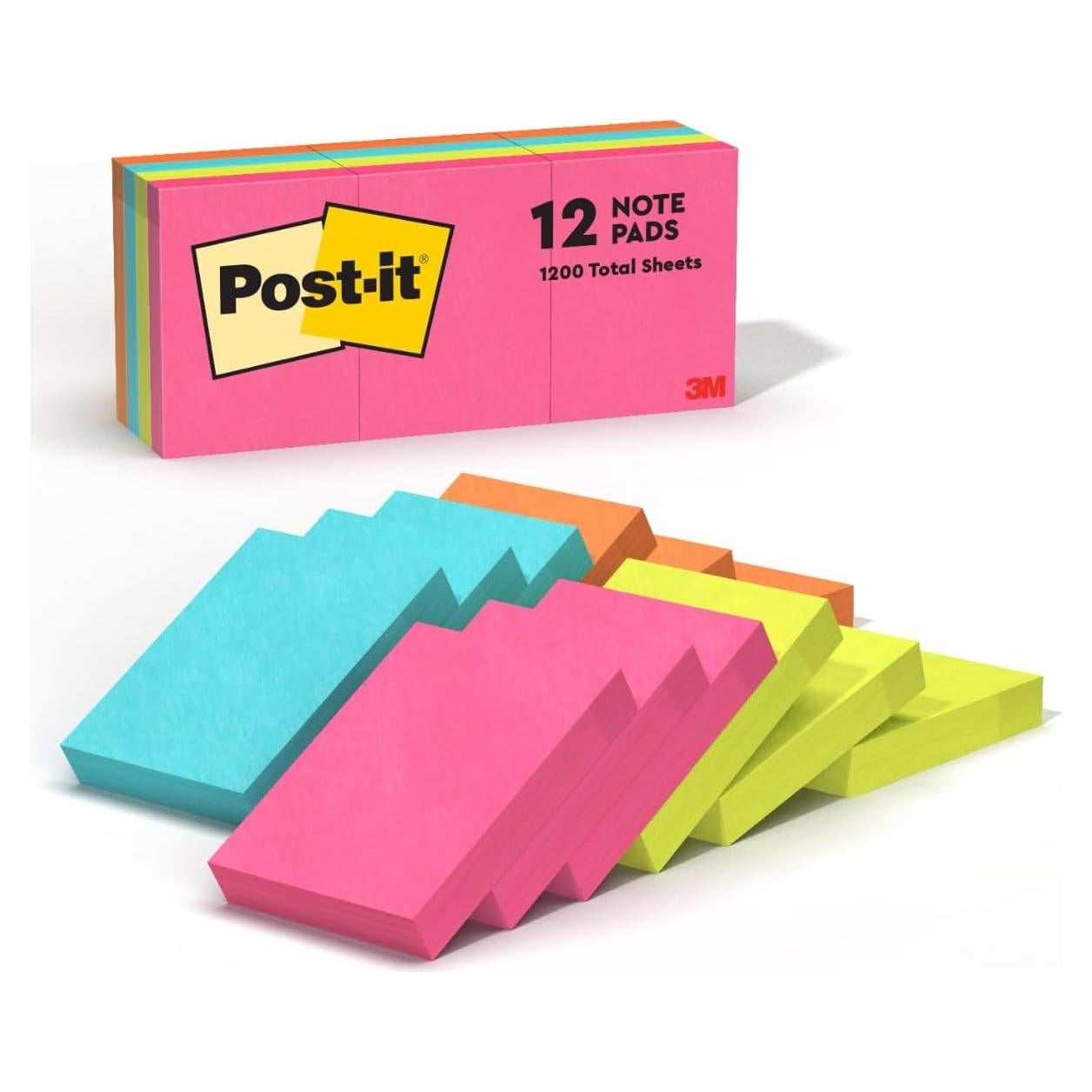 Notas Adhesivas Post-it Poptimista 3.8x5.1cm 12 Blocs 100 Hojas