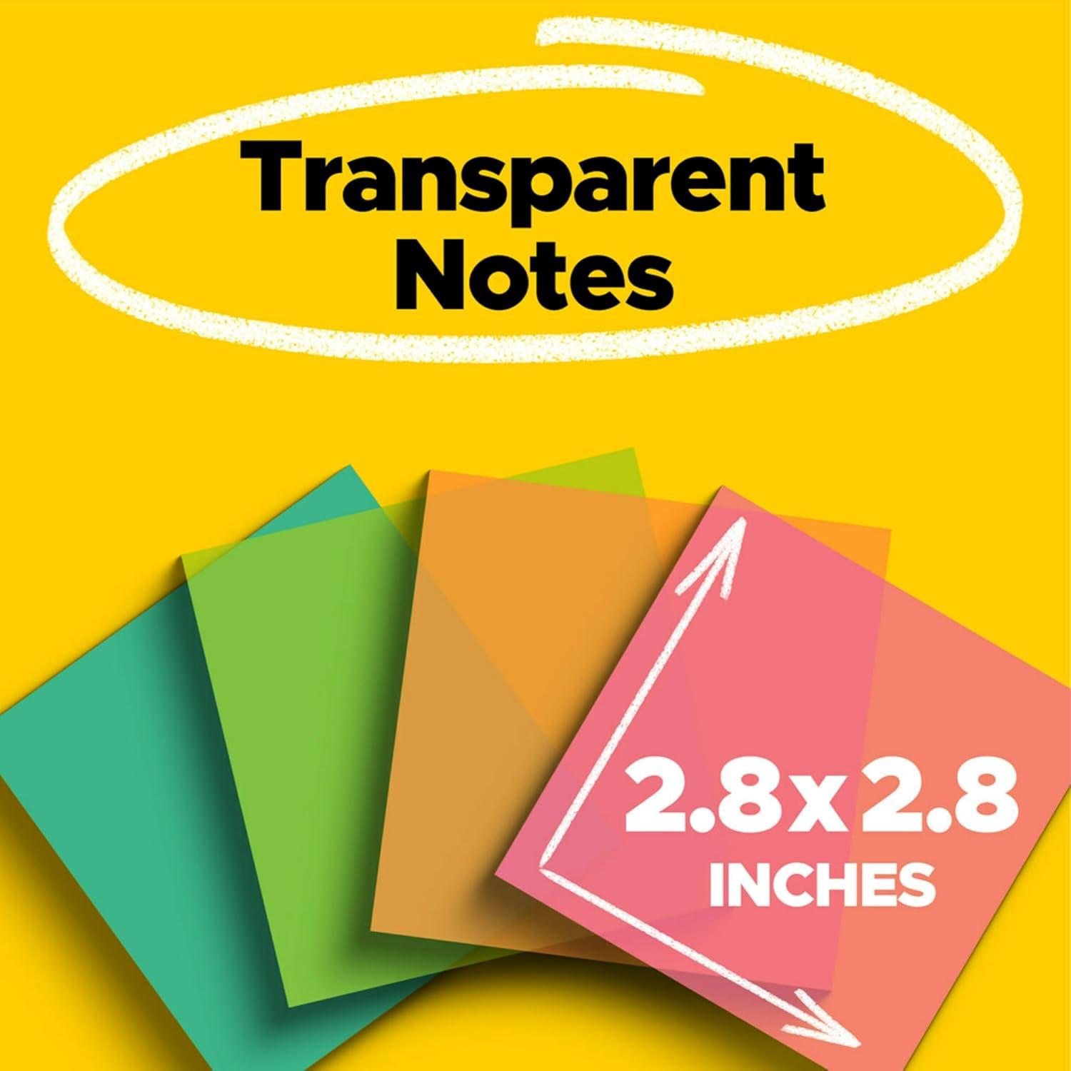 Notas Adhesivas Transparentes Post-it 7.1 cm 8 Paquetes 36 Hojas
