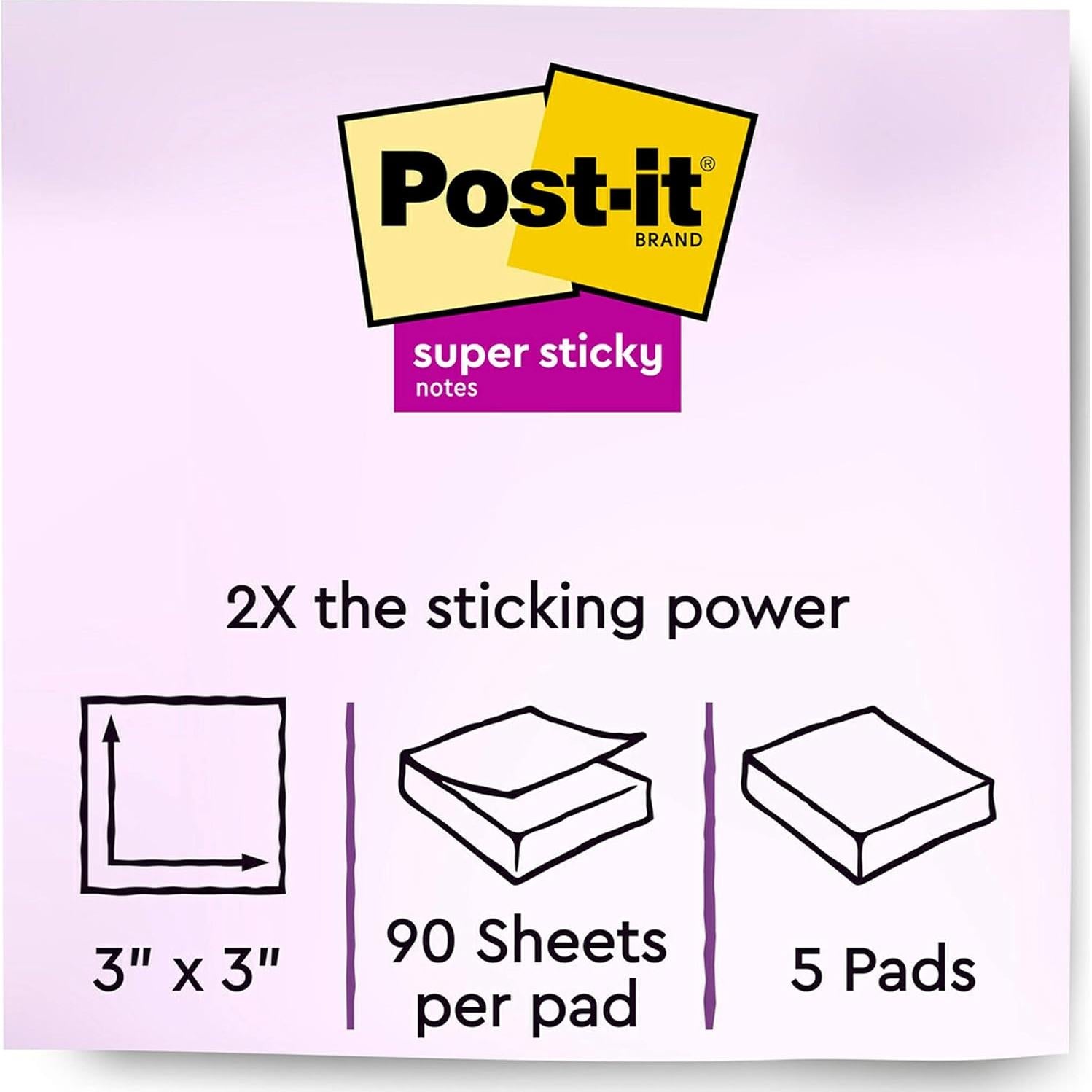Notas Reutilizables Post-it Recicladas 7.62 cm 5 Bloc Pastel