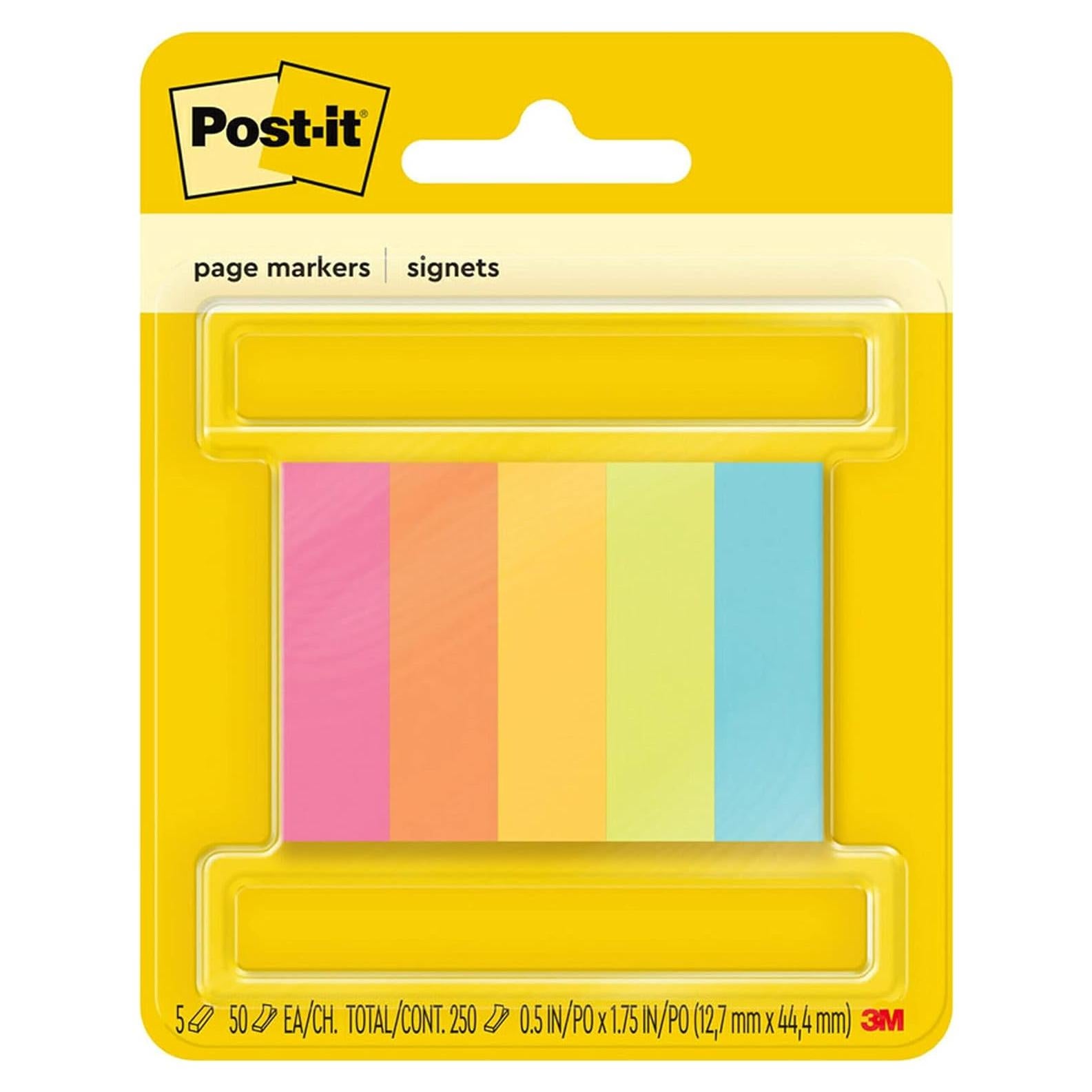 Marcadores de Página Post-it 1.27 cm x 4.45 cm Colores Variados