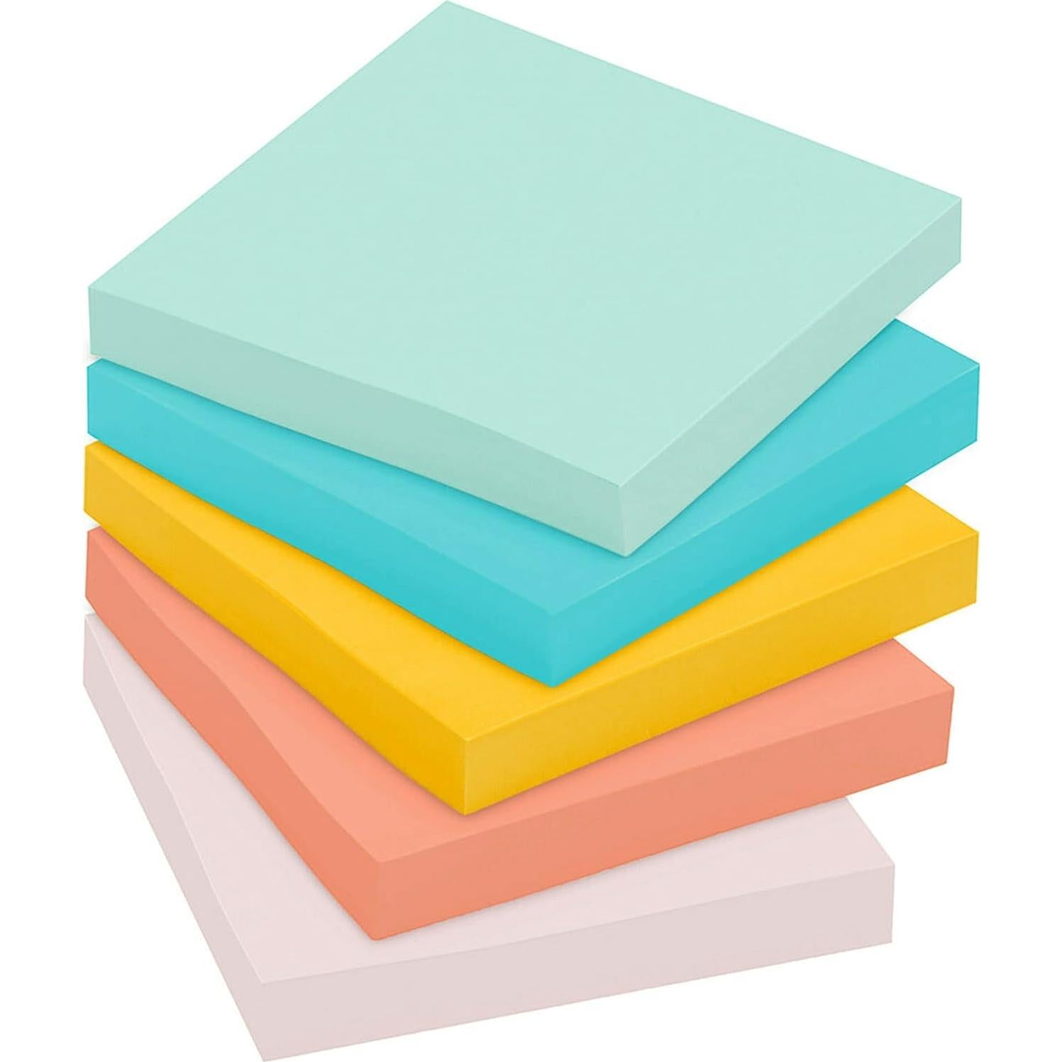 Notas Adhesivas Post-it 7.6x7.6 cm, 12 Blocs, Colección Cafetería Playa