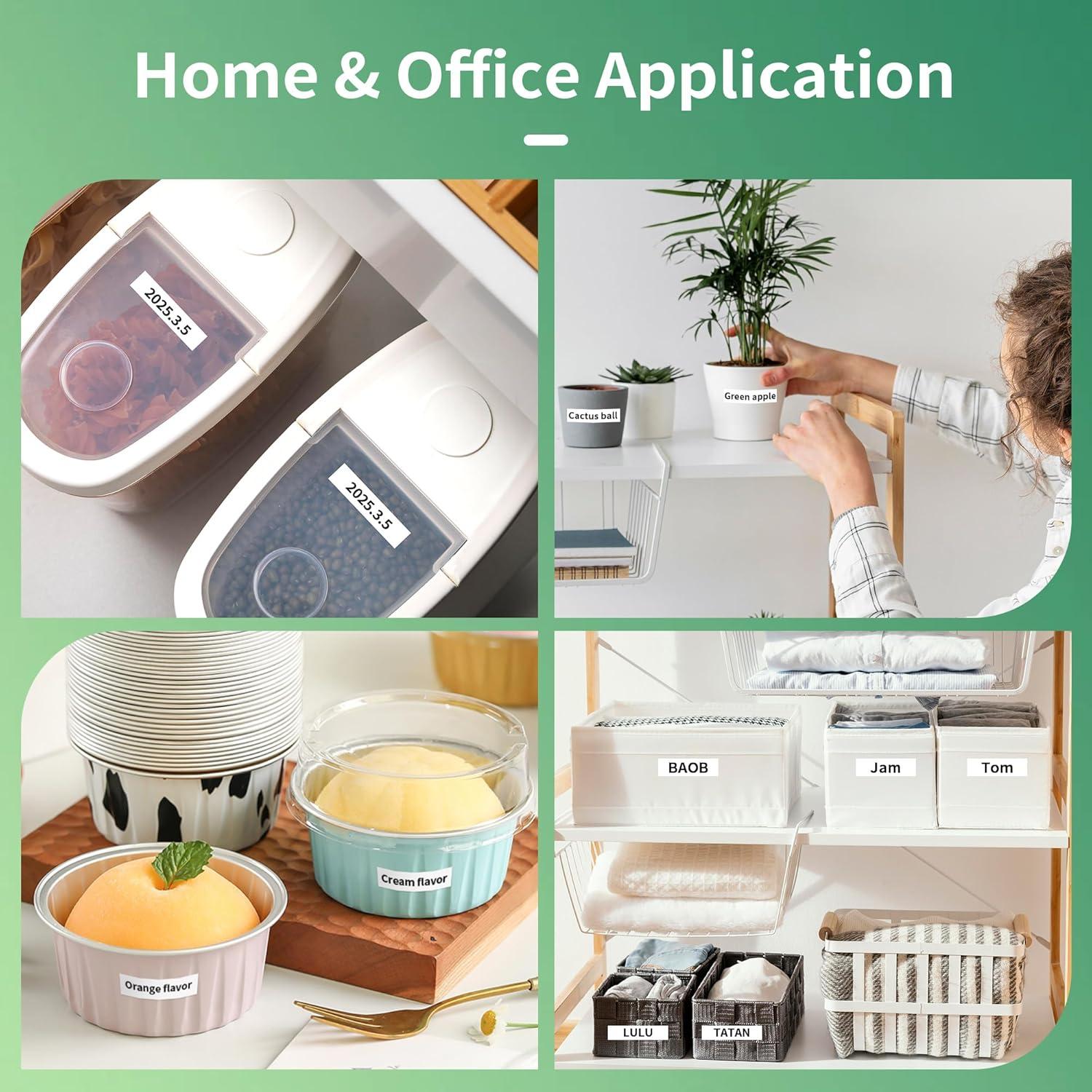 Cinta de Etiquetas de Papel Blanca 12mm x 4m Wonfoucs - Paquete de 3