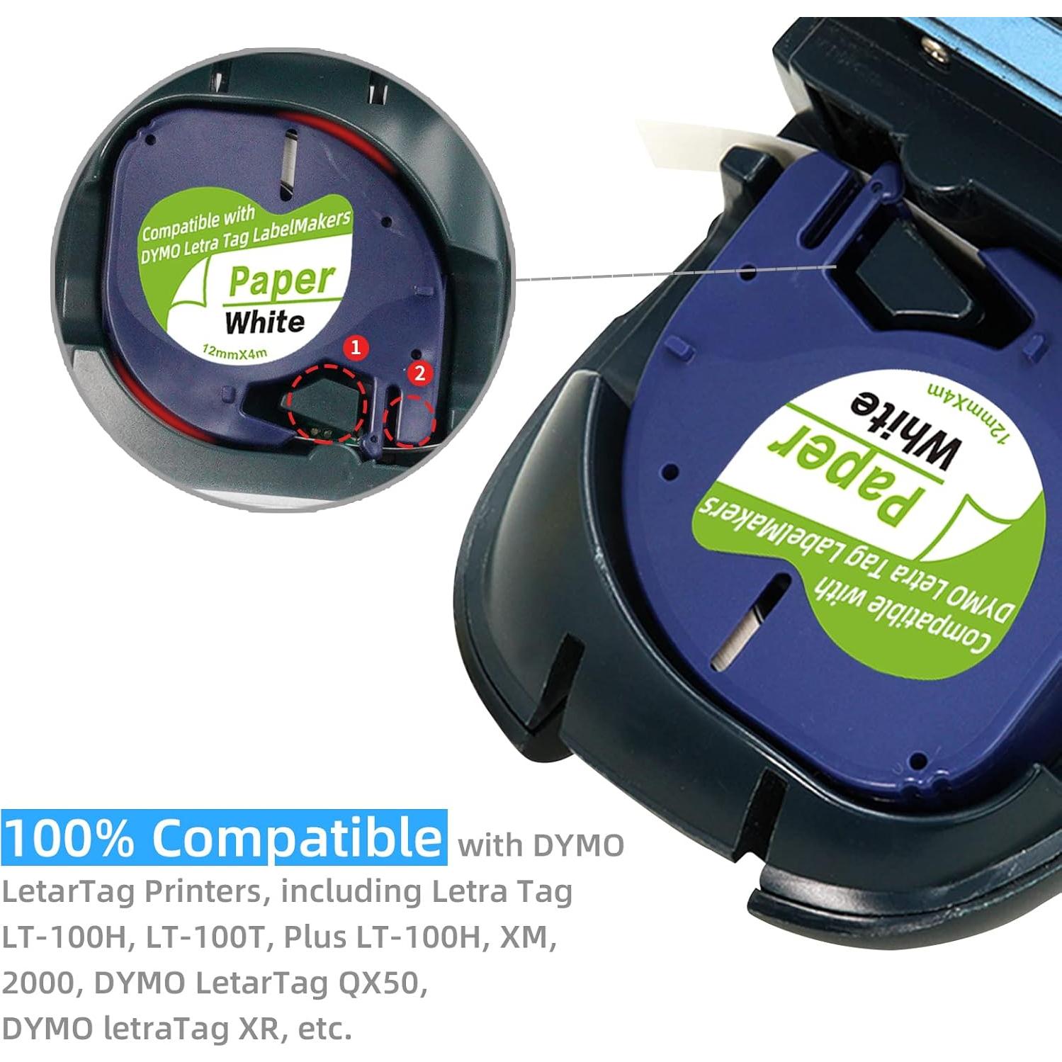 3 Recargas de Etiquetas de Papel HOCALORT para Dymo LetraTag