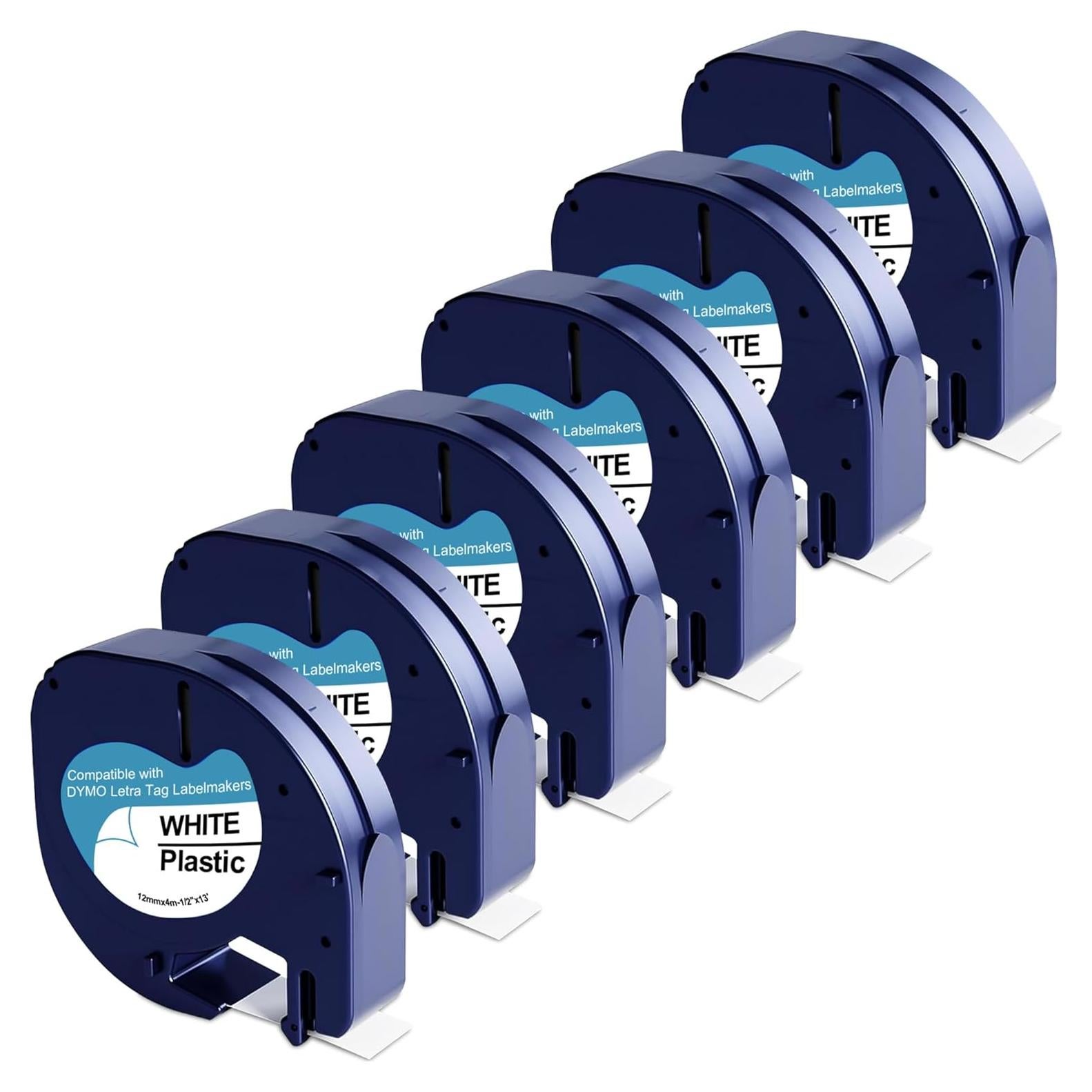 Paquete de 6 Cintas Etiqueta Dymo 91331 12mm x 4m JOJOME