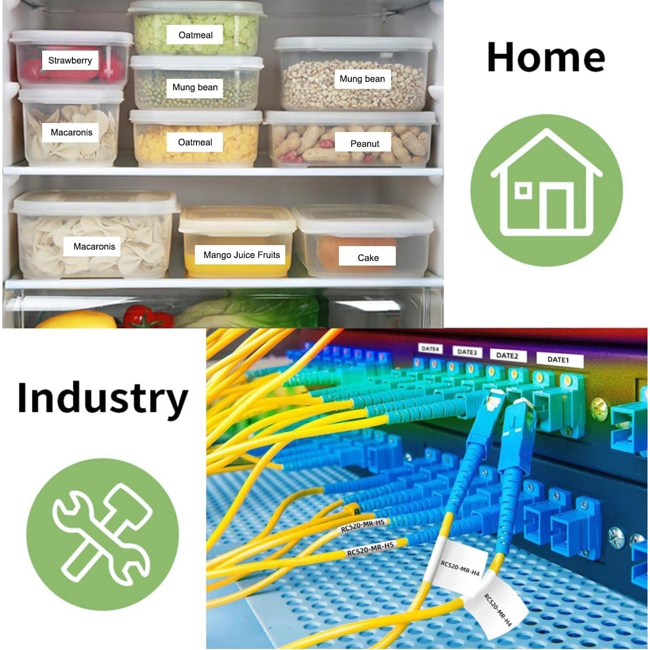 Cinta de Etiquetas Freshworld D1 45013 Negro sobre Blanco 12mm x 7m