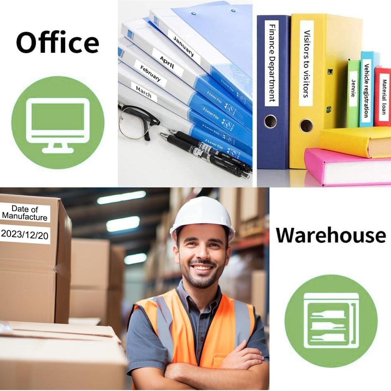 Cinta de Etiquetas Freshworld D1 45013 Negro sobre Blanco 12mm x 7m