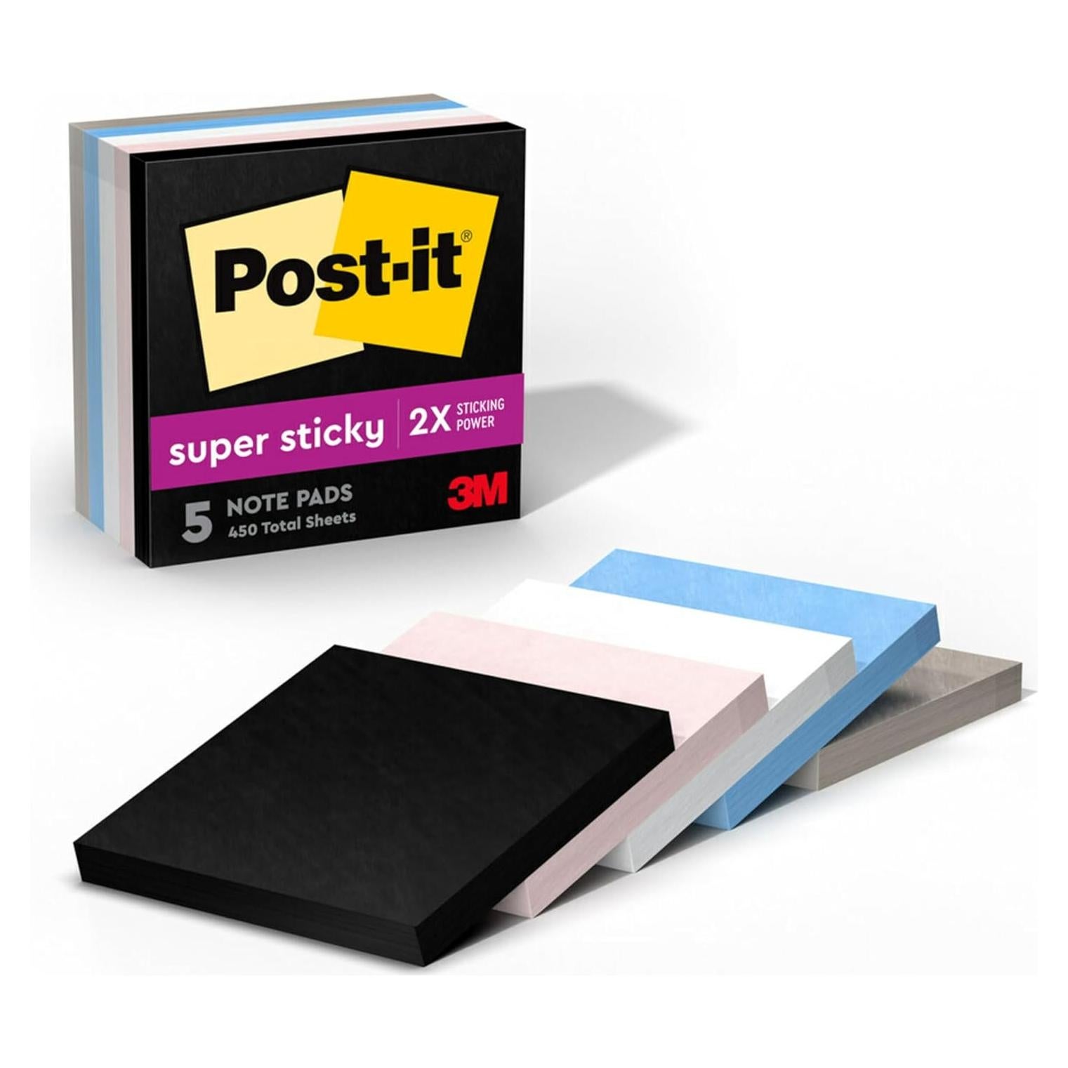 Notas Post-it Súper Adhesivas 7.6x7.6 cm 5 Blocs Post-it