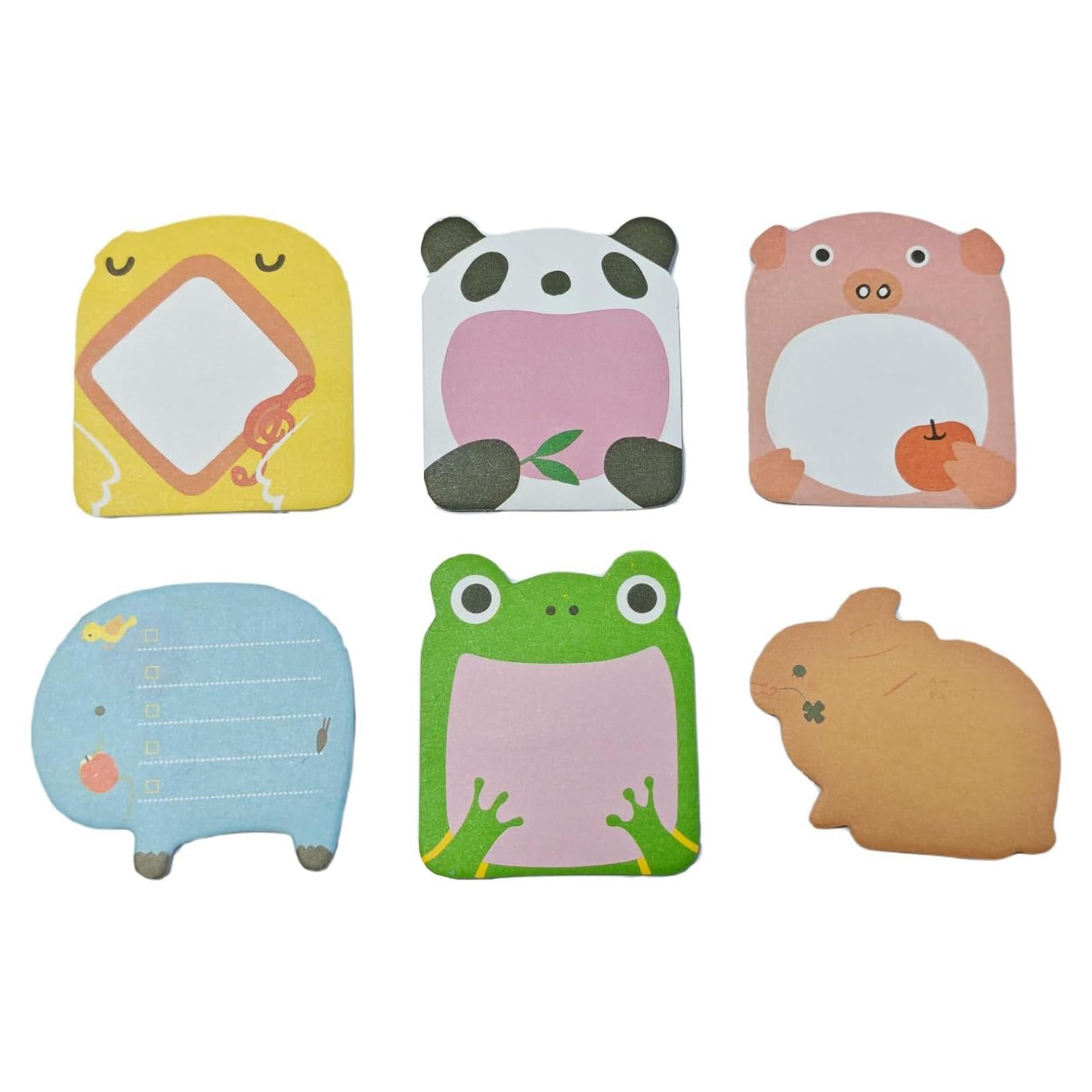 Notas Adhesivas Hganxiu en Formas de Animales - 6 Patrones Coloridos