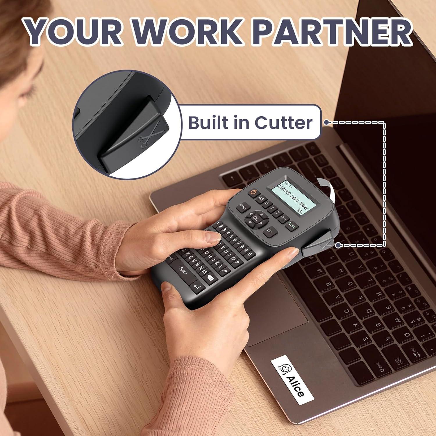 Máquina de Etiquetas EazeID LM1600 Portátil Recargable 12mm