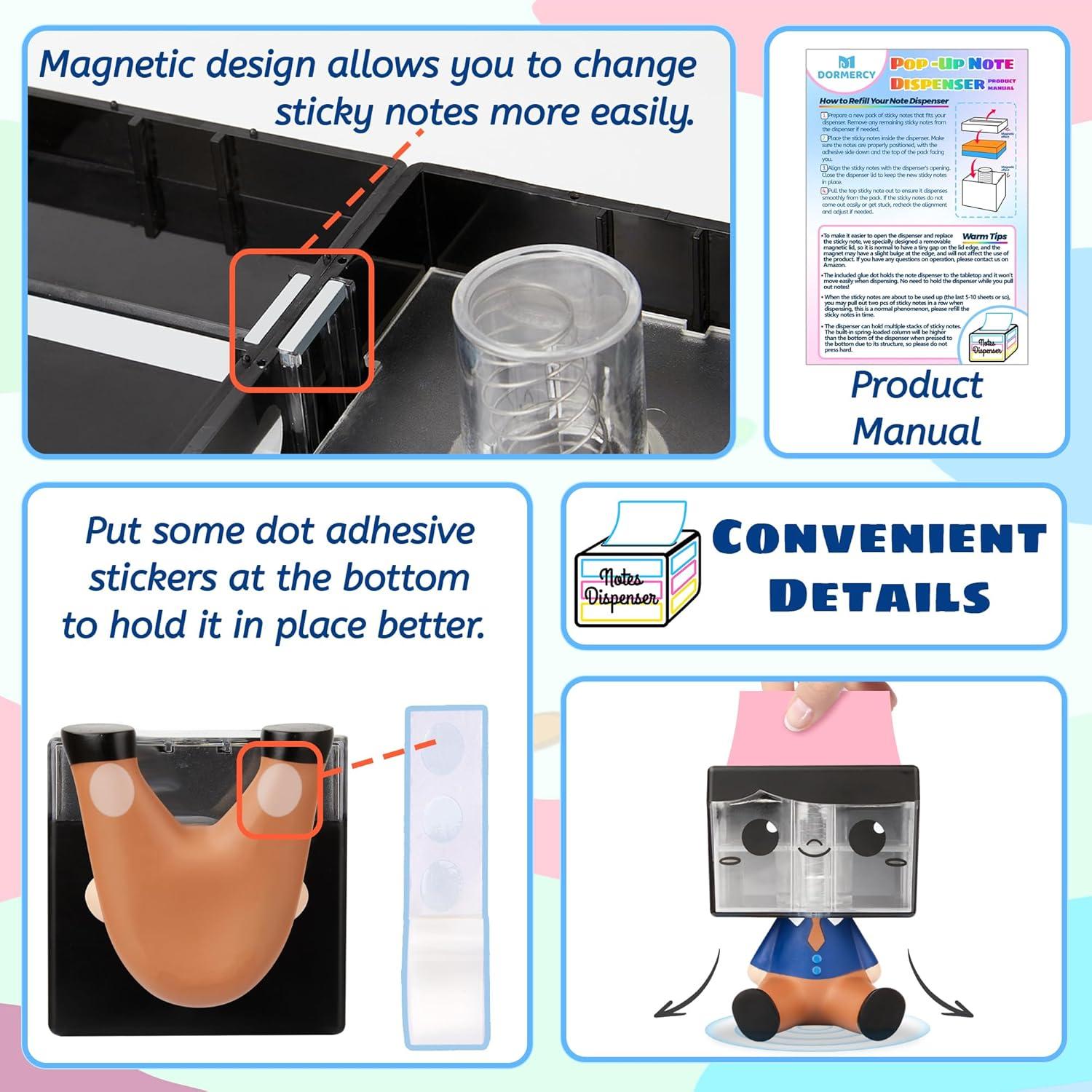 Dispensador de Notas Adhesivas Pop-up Dormercy Azul 7.62x7.62 cm