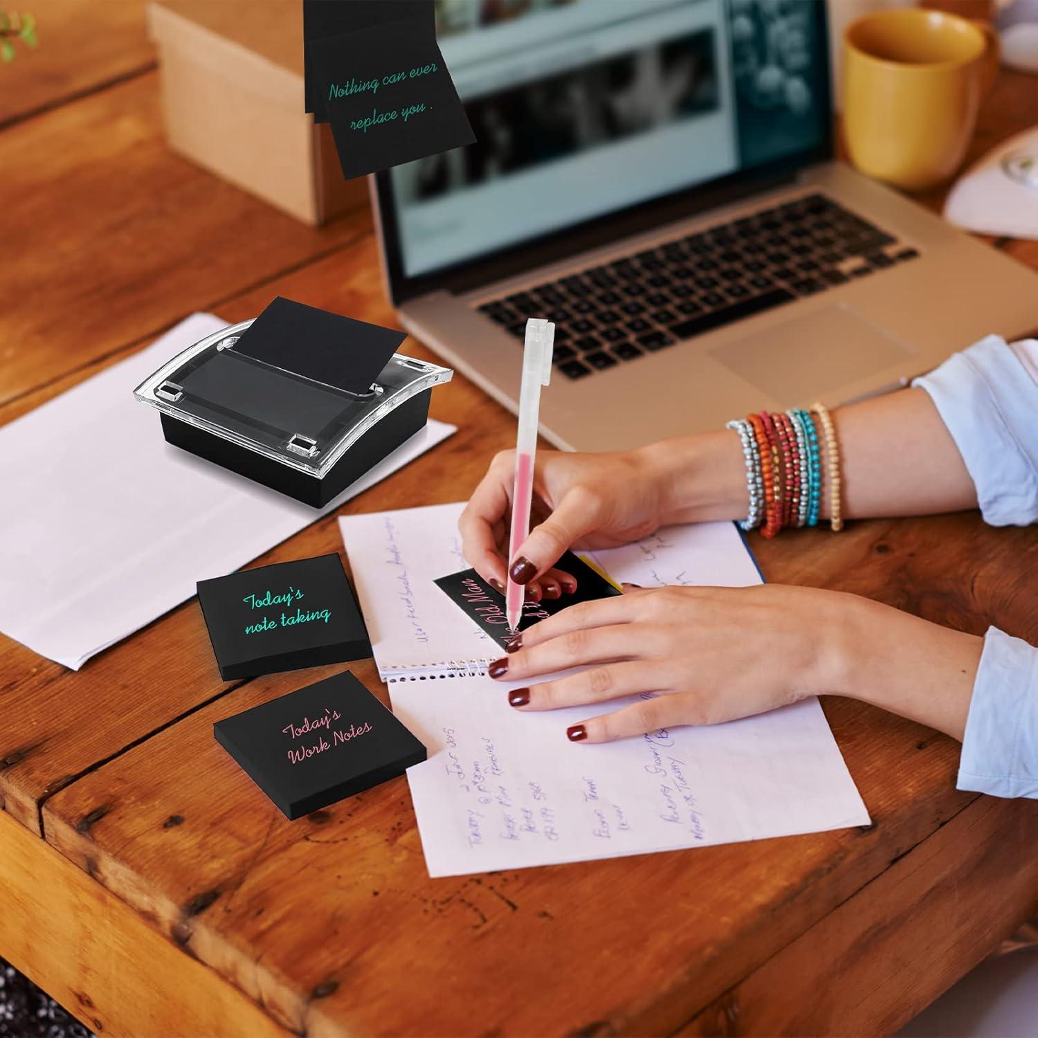 Dispensador de Notas Adhesivas AUECOOME Transparente 10.5x10.5cm