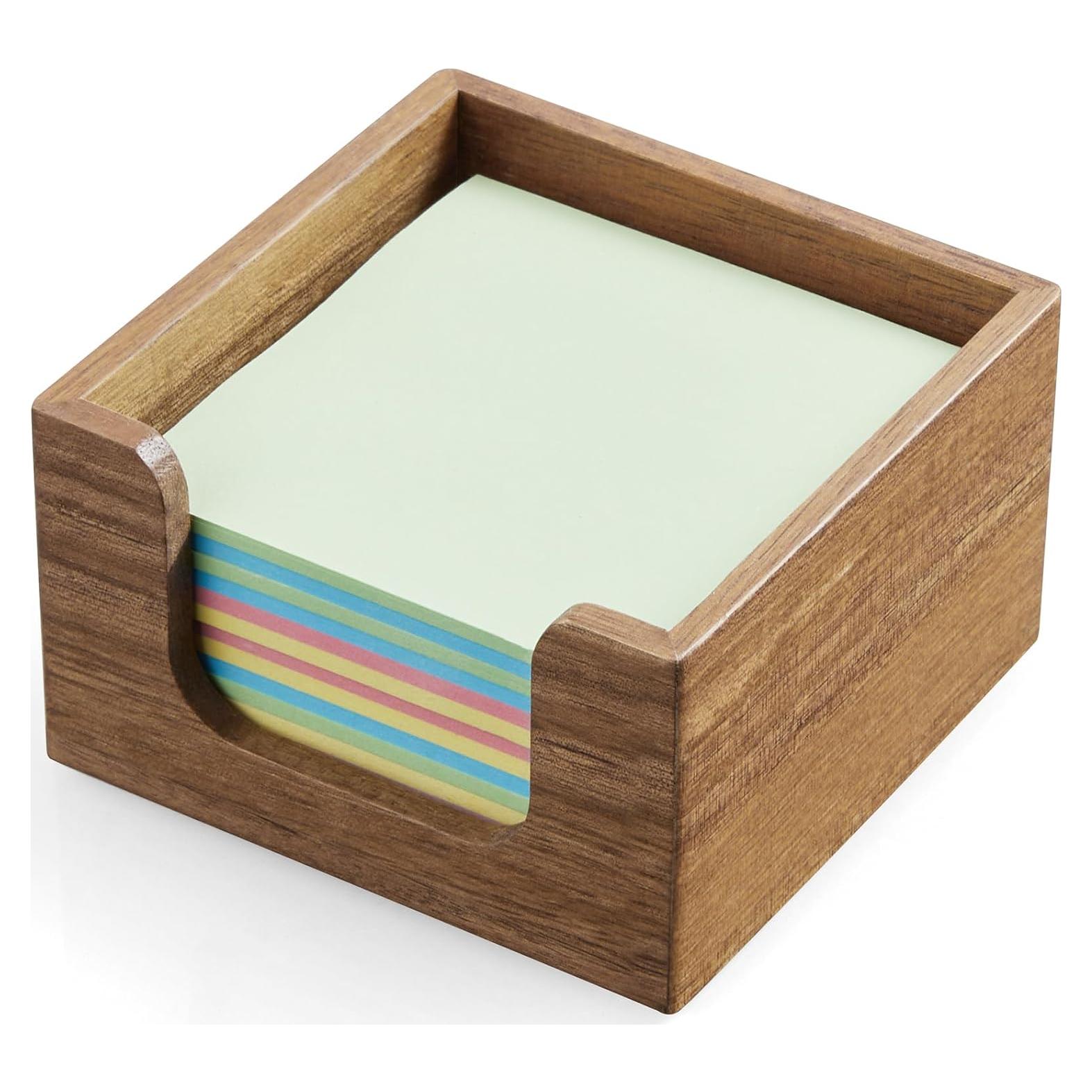 Soporte para Notas Adhesivas de Madera de Acacia Bivvclaz