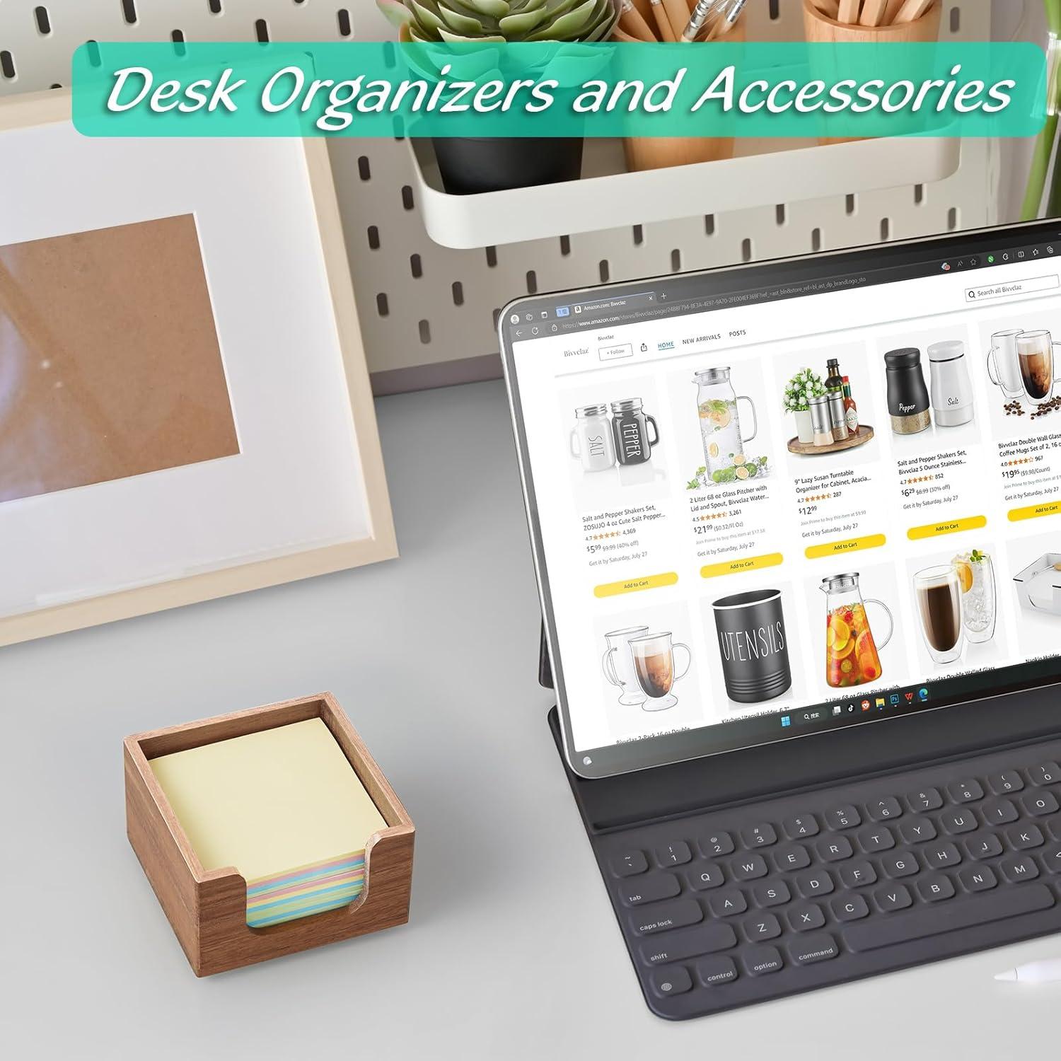 Soporte para Notas Adhesivas de Madera de Acacia Bivvclaz