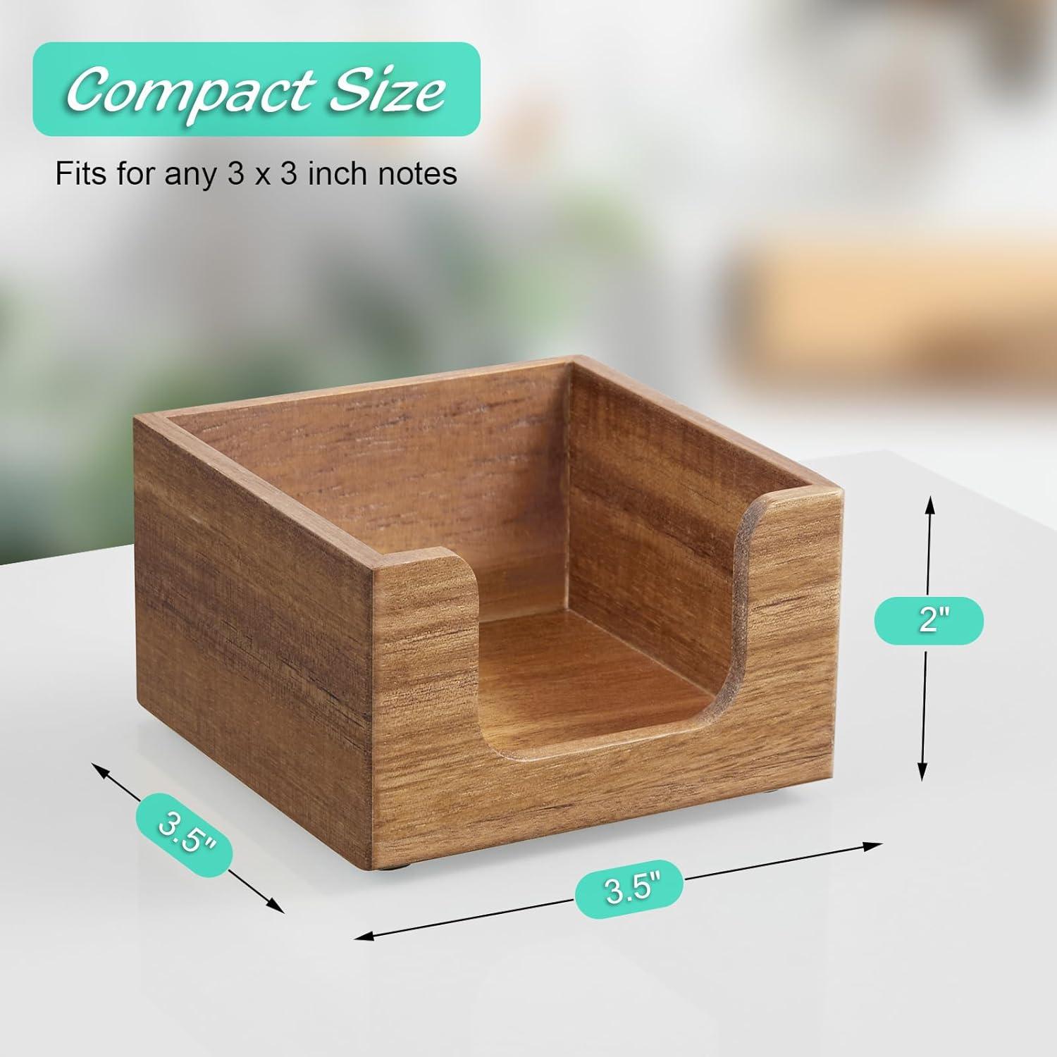 Soporte para Notas Adhesivas de Madera de Acacia Bivvclaz