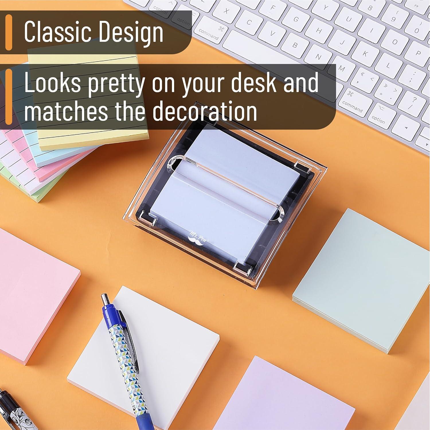 Dispensador de Notas Adhesivas Pop-Up Mr. Pen, Acrílico, Negro