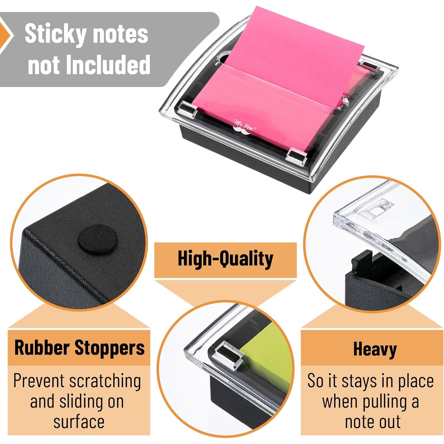 Dispensador de Notas Adhesivas Pop-Up Mr. Pen, Acrílico, Negro