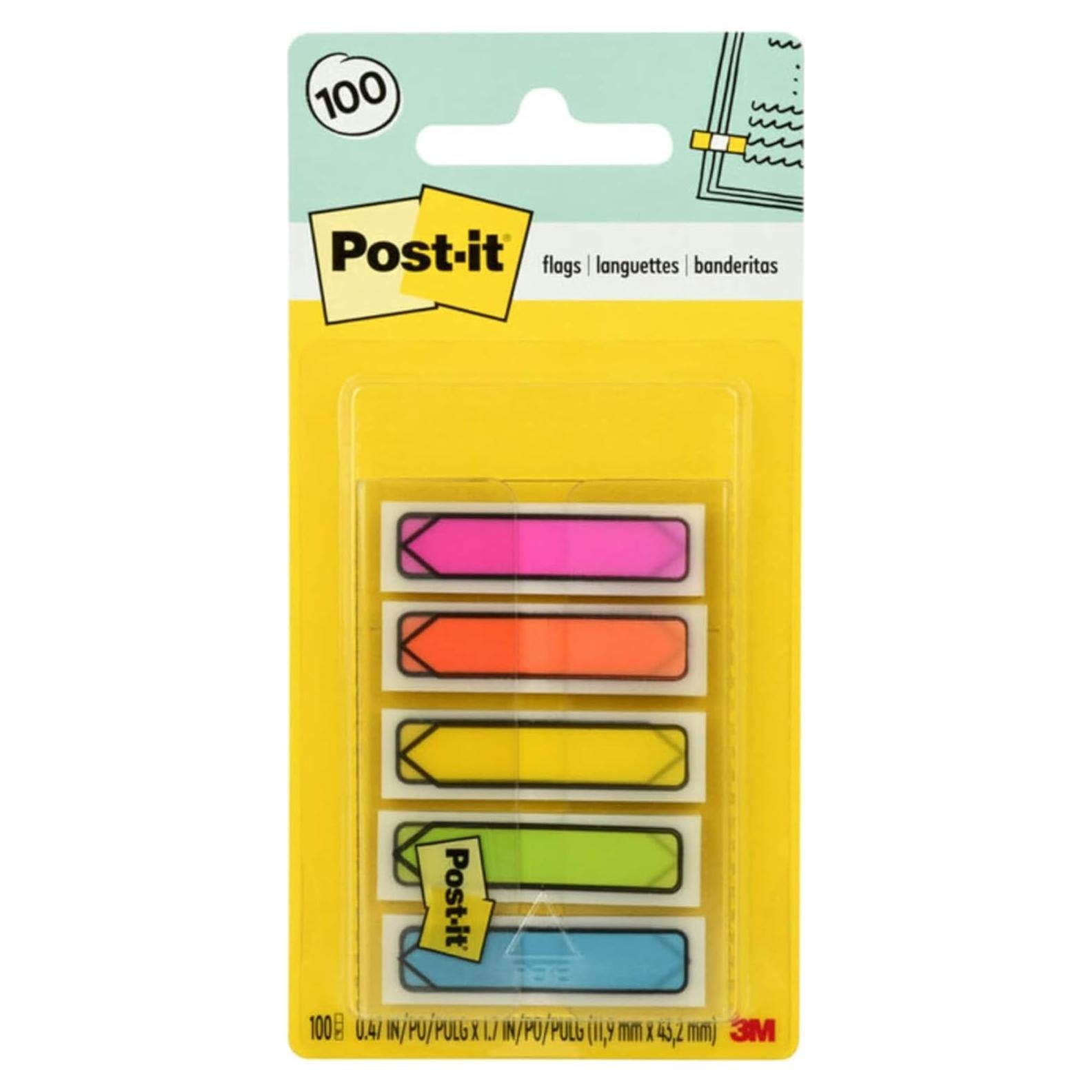 Banderas Post-it Flecha 1.19 cm Colores Brillantes 100 Unidades