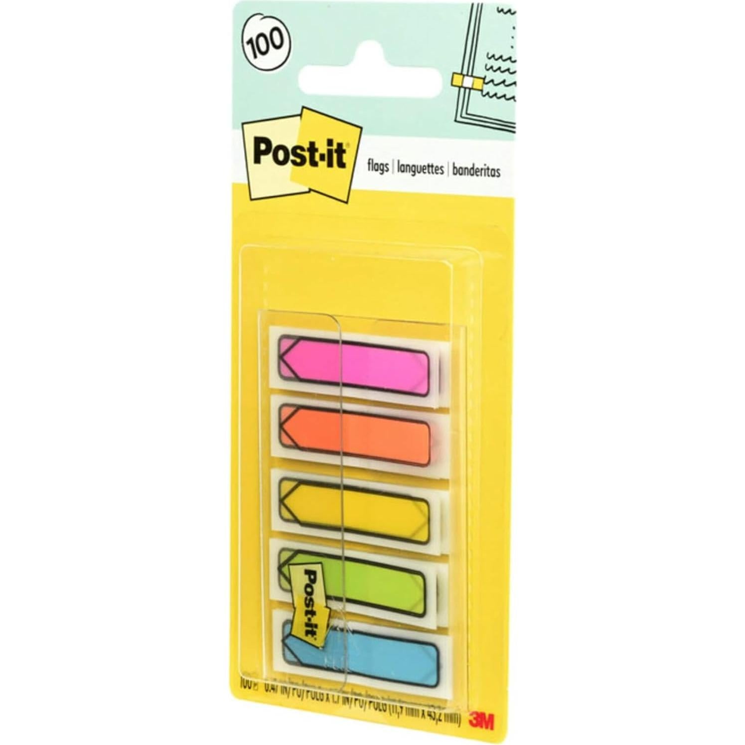 Banderas Post-it Flecha 1.19 cm Colores Brillantes 100 Unidades