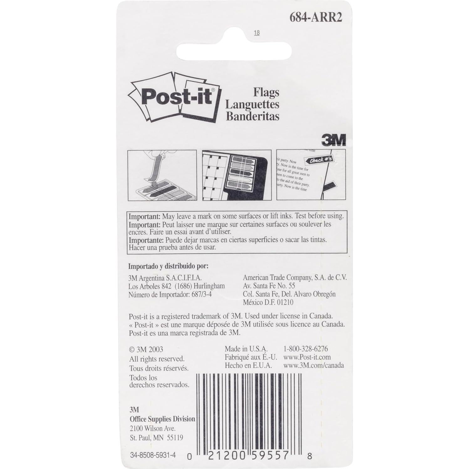 Banderas Post-it Flecha 1.19 cm Colores Brillantes 100 Unidades