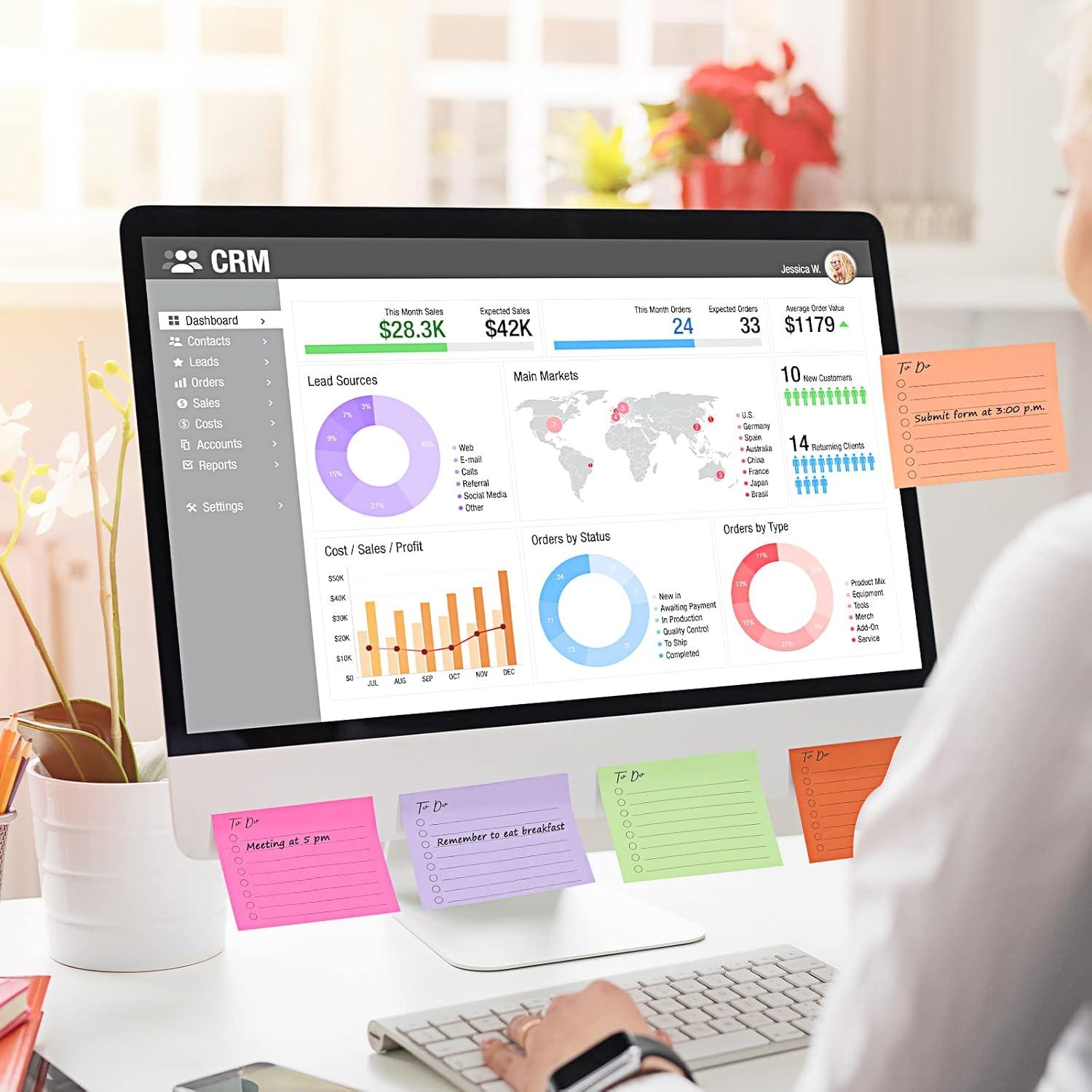 Bloc de Notas Adhesivas Rayadas EOOUT 10 Colores 500 Hojas