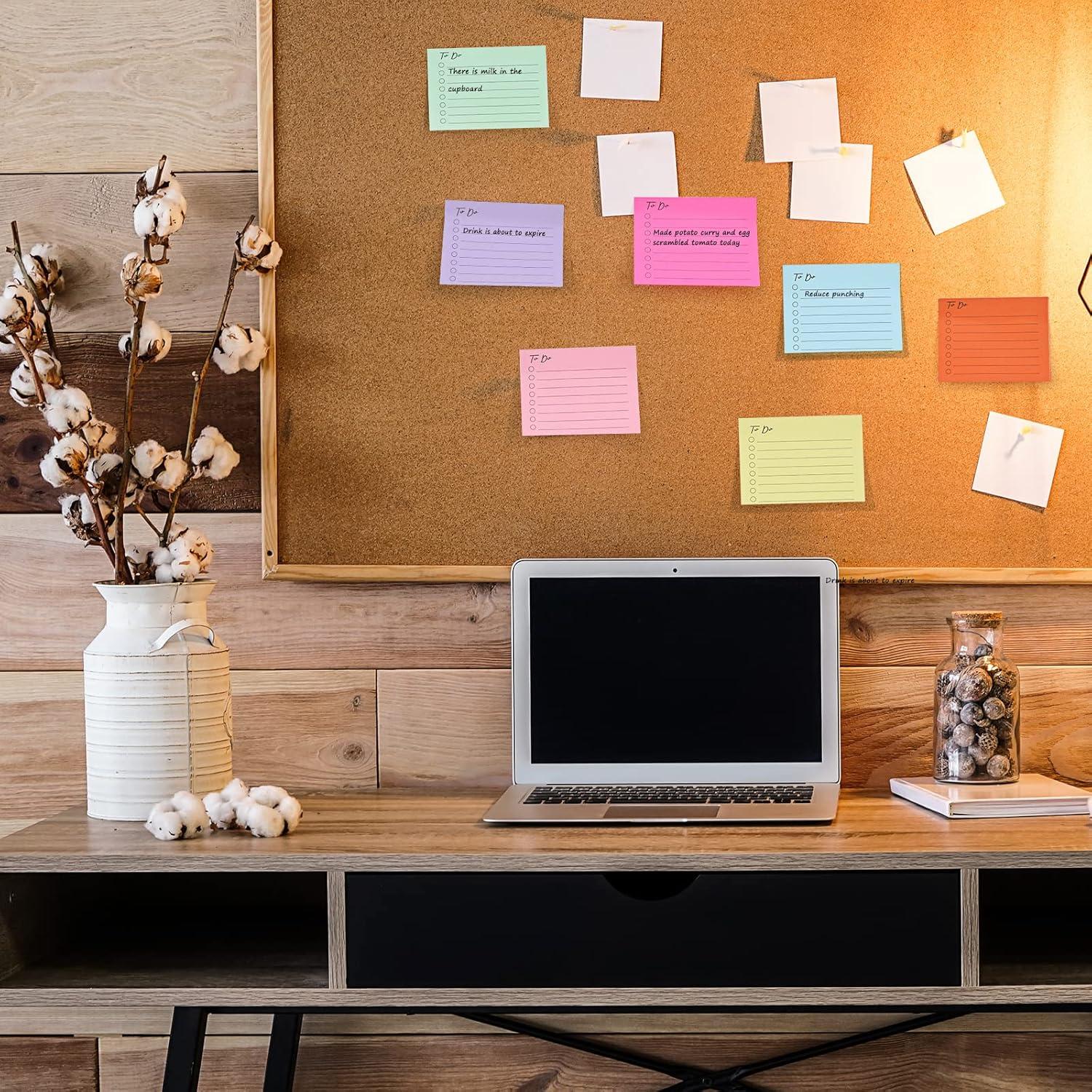 Bloc de Notas Adhesivas Rayadas EOOUT 10 Colores 500 Hojas