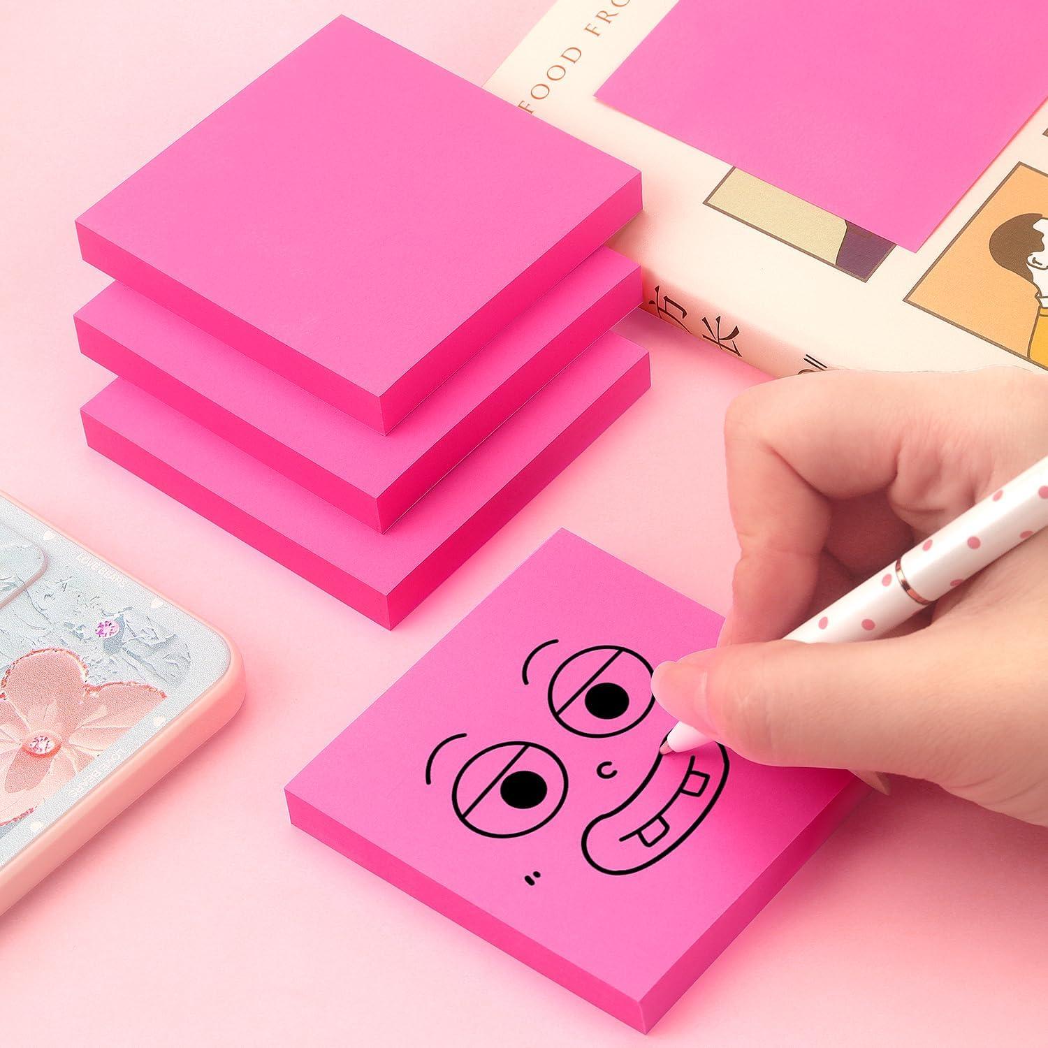 Notas Adhesivas 7.62x7.62 cm Osboo Rojo Rosa 4 Pads 360 Hojas