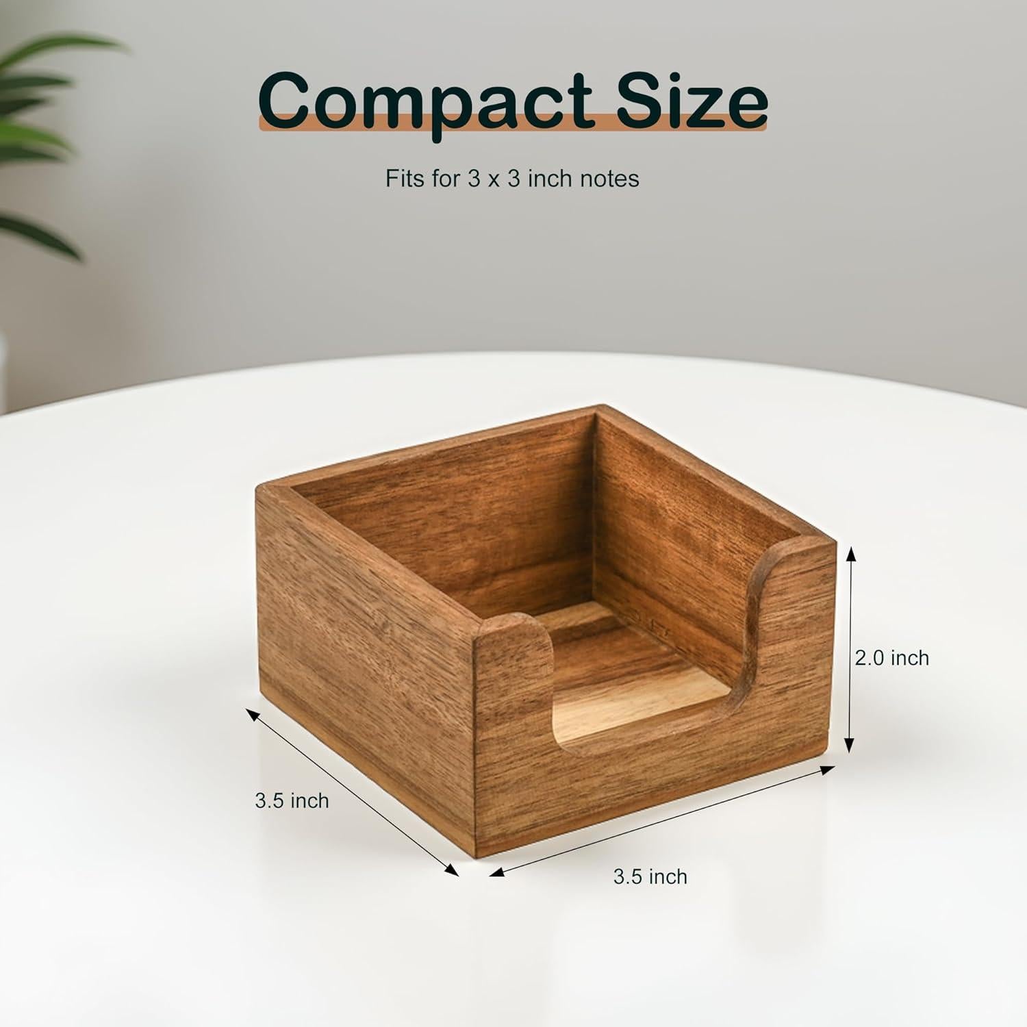 Soporte para Notas Adhesivas Chicvilla de Madera Acacia 8.9x8.9 cm