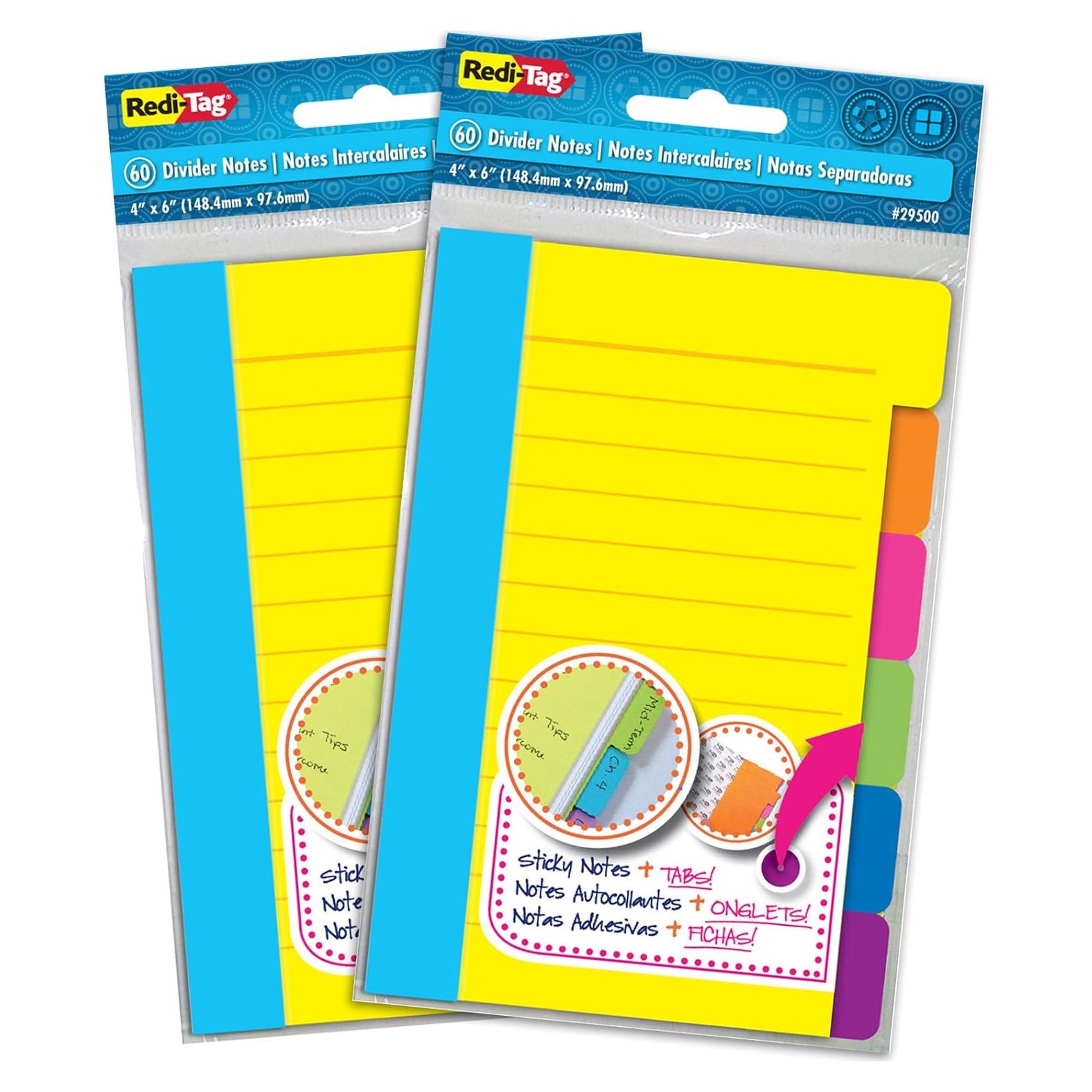 Notas Adhesivas Divisorias Redi-Tag, 120 Hojas Rayadas 10.16x15.24cm