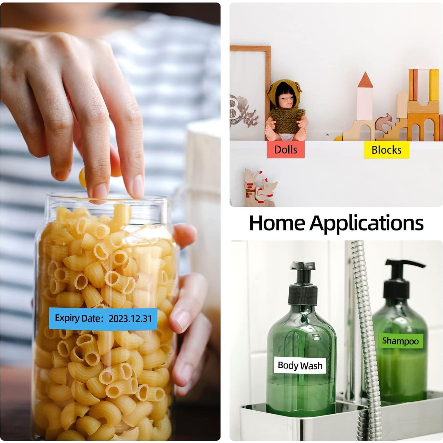 Cinta de Etiqueta 5-Pack 12mm x 4m Home Colortly Compatible Dymo