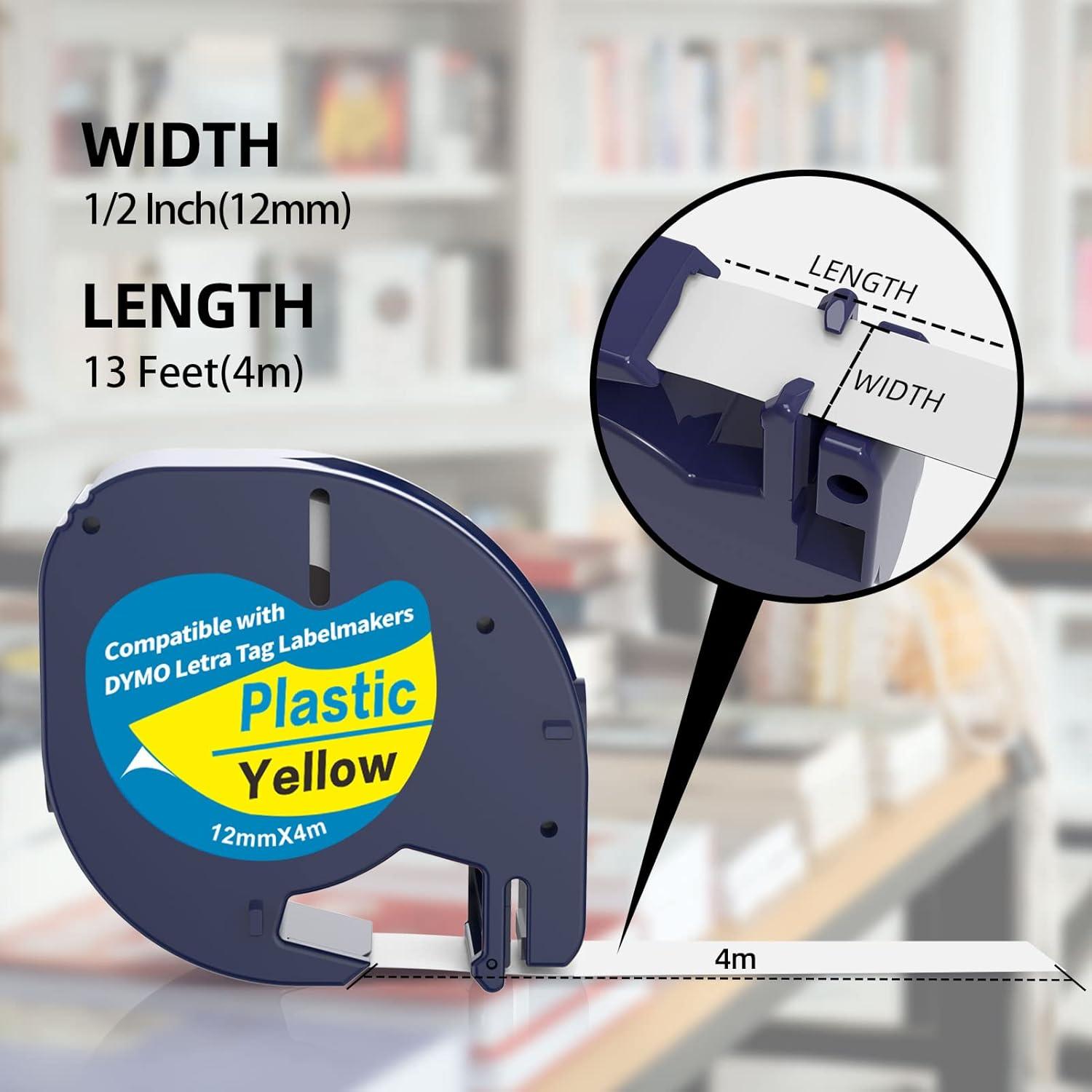 Cinta de Etiqueta 5-Pack 12mm x 4m Home Colortly Compatible Dymo