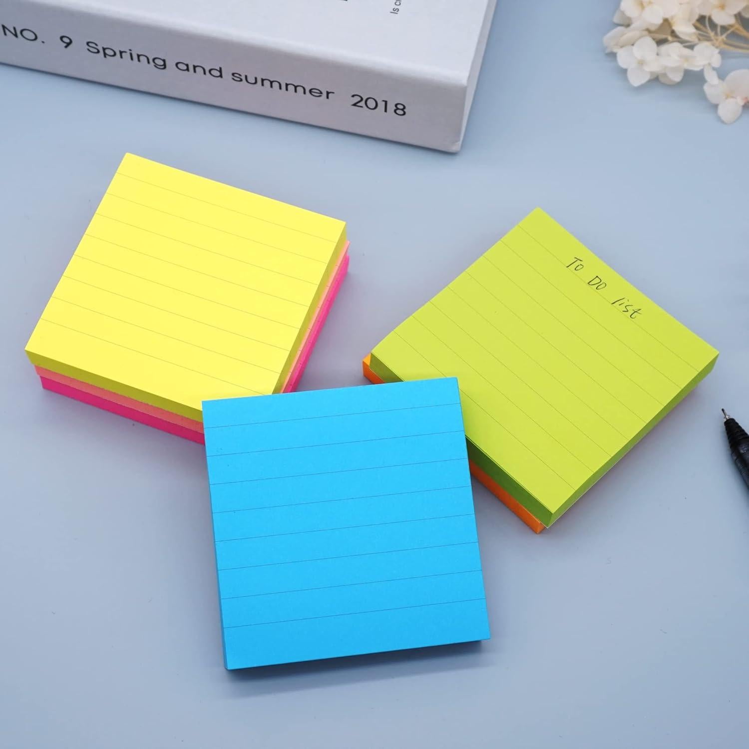 6 Bloc de Notas Adhesivas LinQuick 3x3 cm Color Brillante 100 Hojas