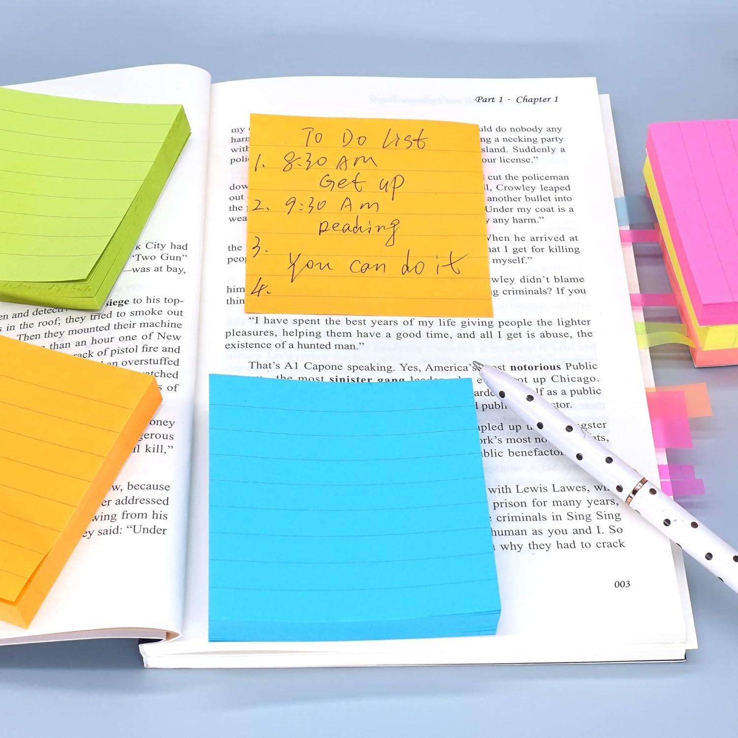 6 Bloc de Notas Adhesivas LinQuick 3x3 cm Color Brillante 100 Hojas