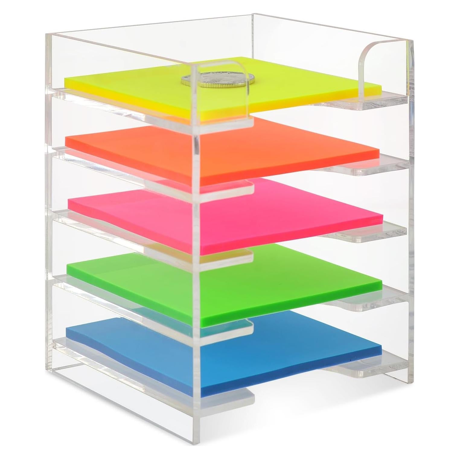 Soporte de Notas Adhesivas Acrílico Transparente 7.62x7.62 cm