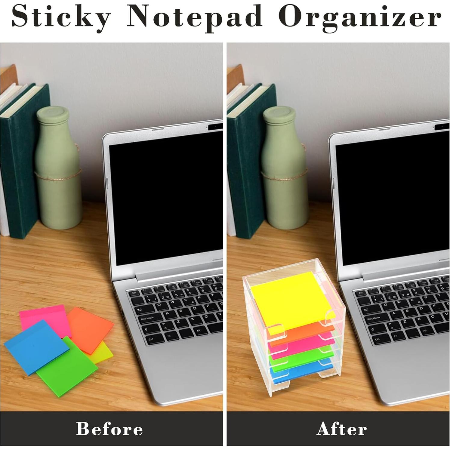 Soporte de Notas Adhesivas Acrílico Transparente 7.62x7.62 cm