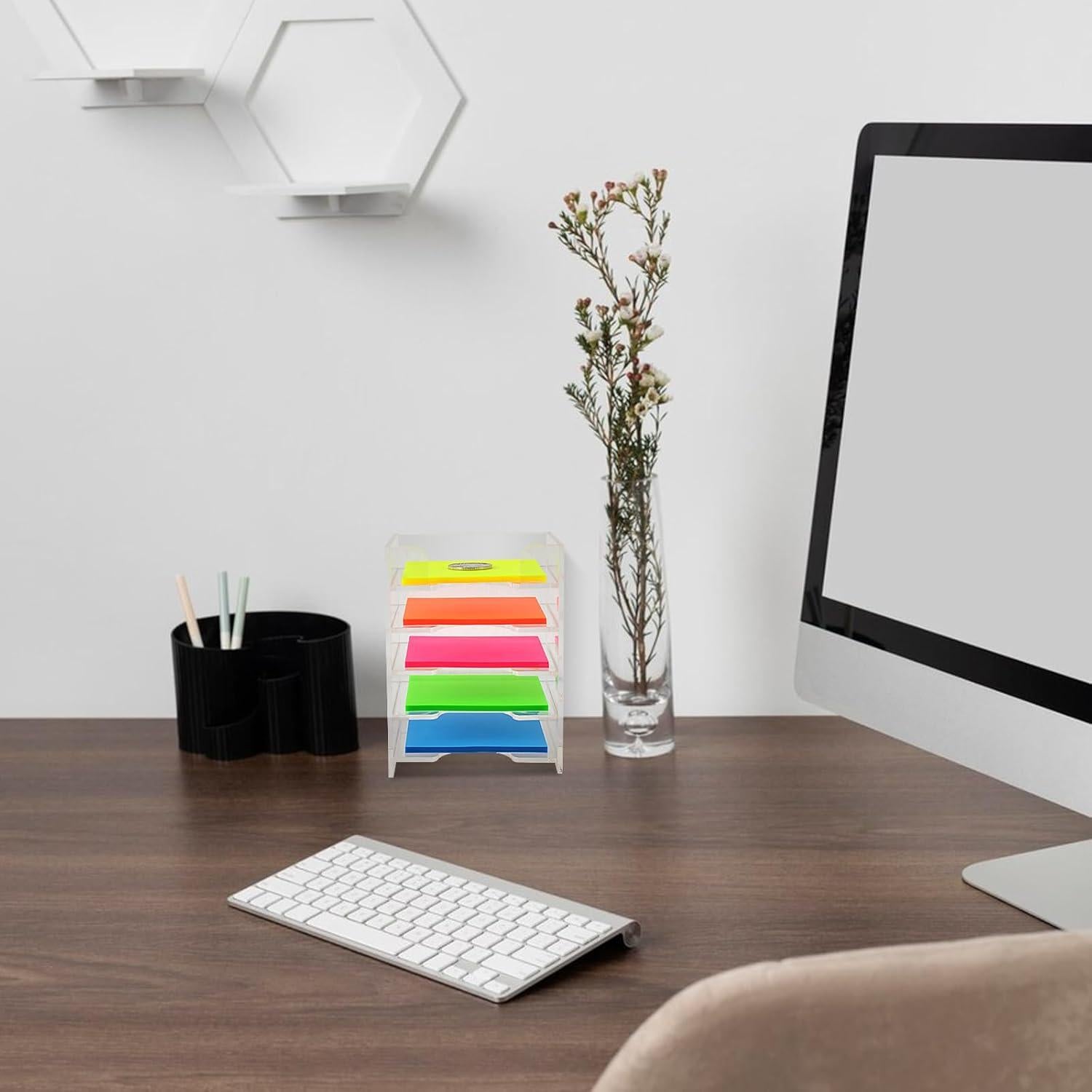 Soporte de Notas Adhesivas Acrílico Transparente 7.62x7.62 cm