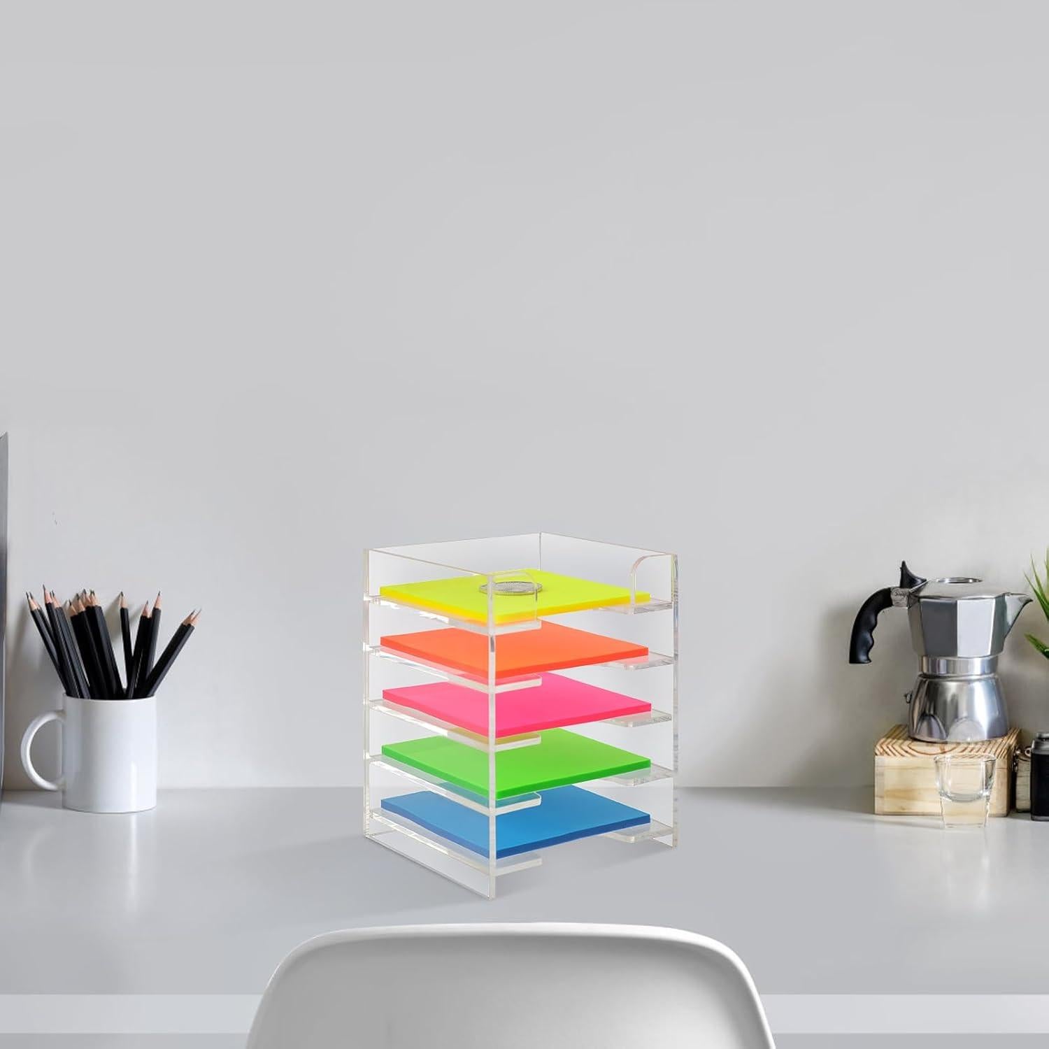 Soporte de Notas Adhesivas Acrílico Transparente 7.62x7.62 cm