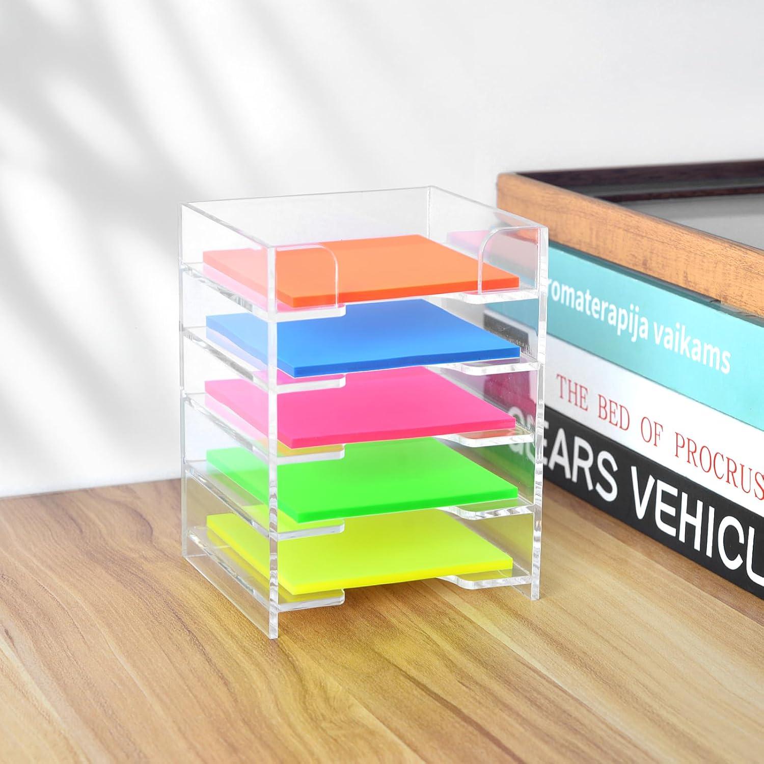 Soporte de Notas Adhesivas Acrílico Transparente 7.62x7.62 cm